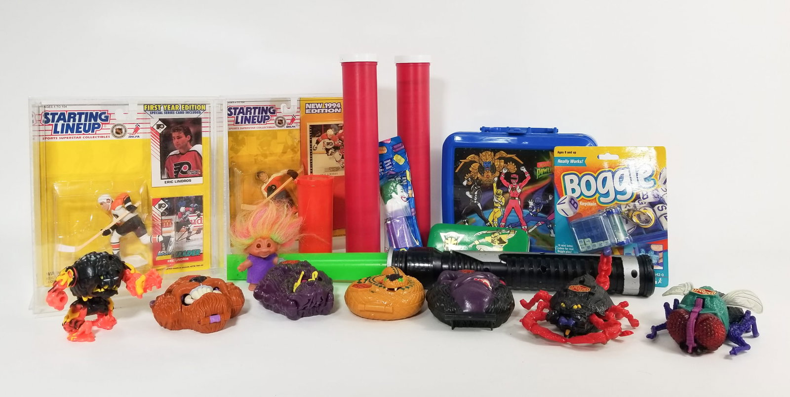 Assortment of Vintage Toys & Collectables ft. Mighty Max Doom Zone Set: Mighty Max Doom Zone Set - Light Saber - 1999 Qui-Gon Jinn Lightsaber - and more! Size 7" x 12" x 12" Literature Brooks Auction – Online Auction Terms & Conditions Contact: (856) 694-2960 | inf
