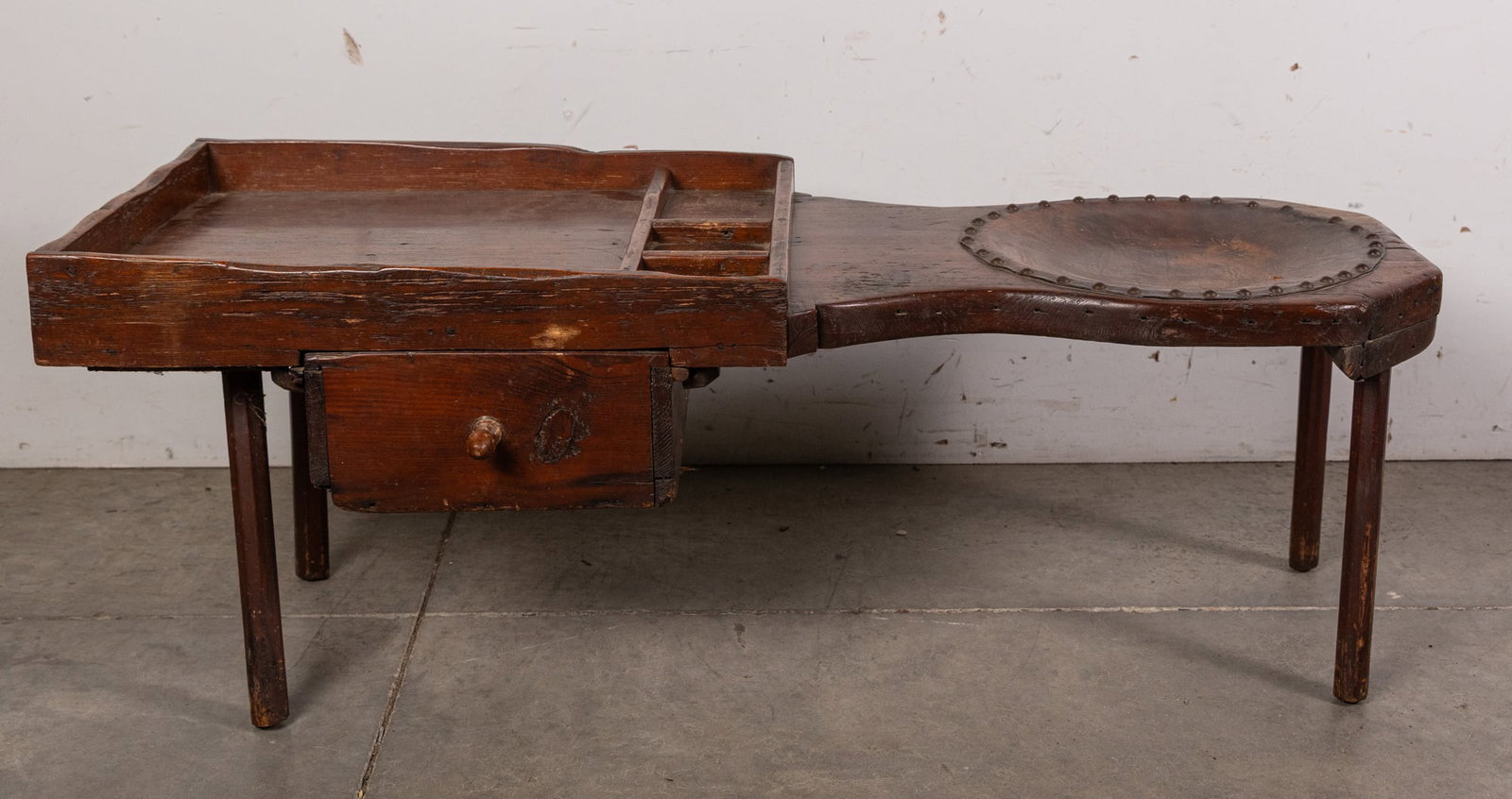 Primitive Cobblers Stool: Primitive Cobblers Stool Size 16" x 42" x 18" Literature Brooks Auction – Online Auction Terms & Conditions Contact: (856) 694-2960 | info@brooks.auction READ BEFORE YOU BID: We want you to