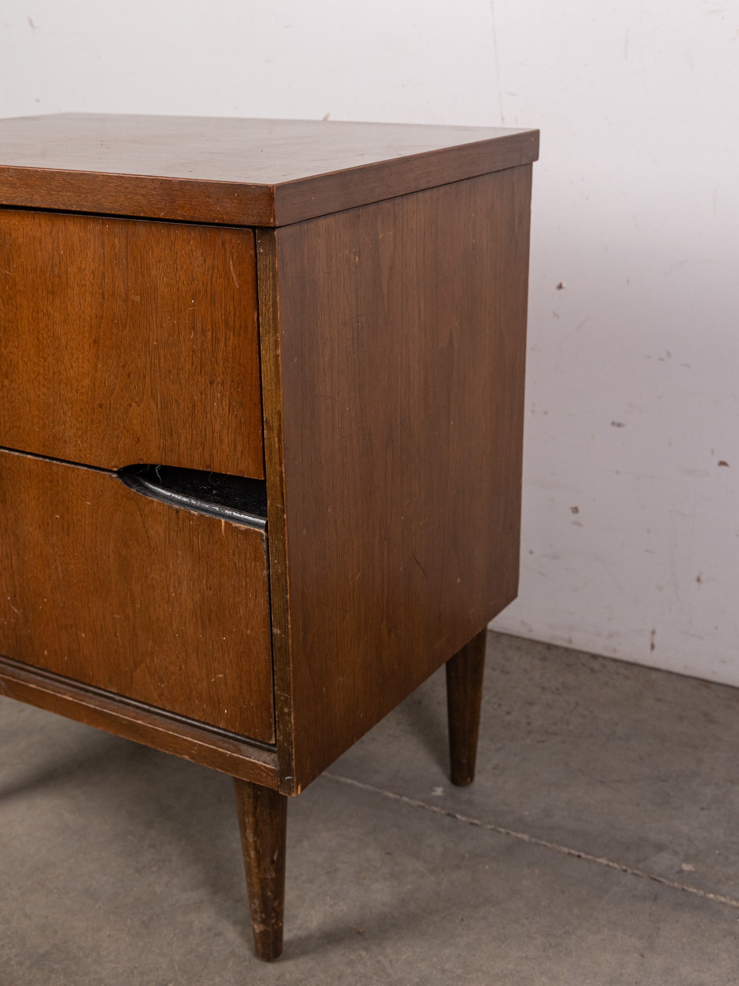 Mid Century Modern MCM Two Drawer Nightstand - 3