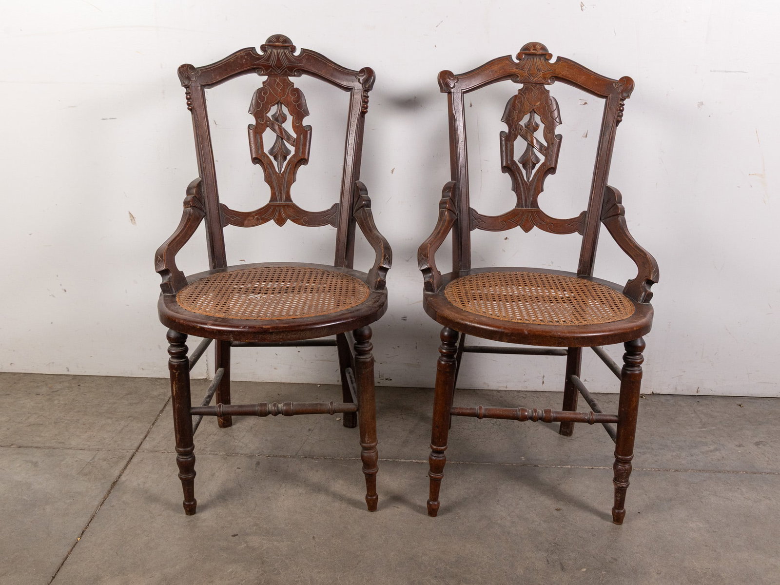 Pair of Antique Victorian Dining Chairs: Pair of Antique Victorian Dining Chairs Size 36" H Literature Brooks Auction – Online Auction Terms & Conditions Contact: (856) 694-2960 | info@brooks.auction READ BEFORE YOU BID: We wan