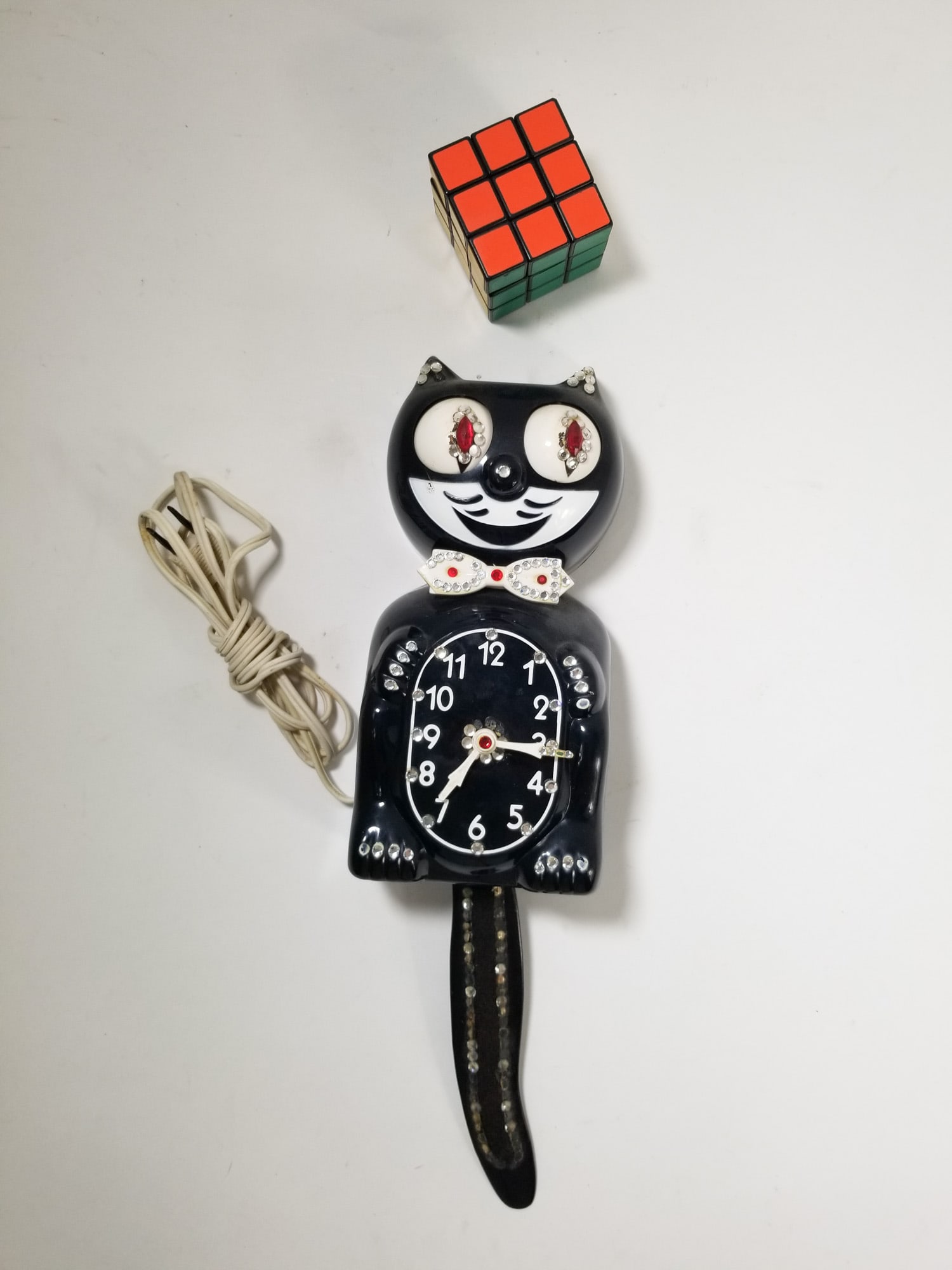 Vintage Jeweled Kit Kat Clock California Clock Co. - 2