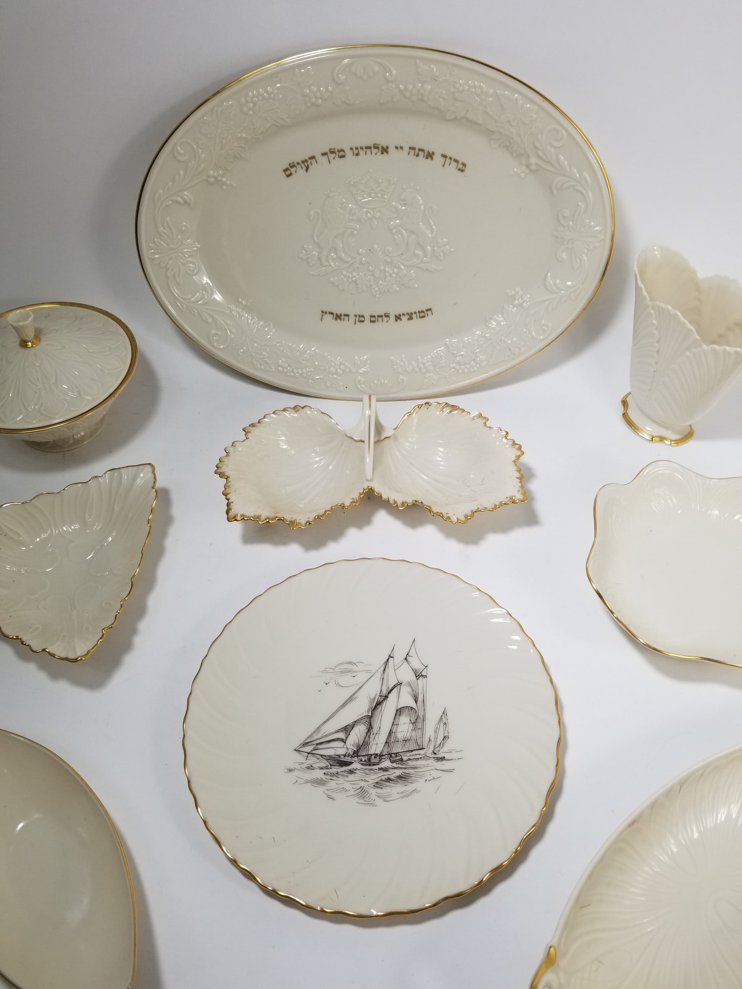 Large Grouping of Lenox Porcelain Articles ft. Challah Platter - 3