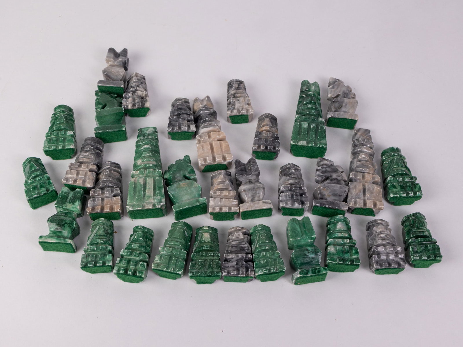 Vintage Aztec Style Carved Stone Chess Set: Vintage Aztec Style Carved Stone Chess Set Size 7" x 12" x 12" Literature Brooks Auction – Online Auction Terms & Conditions Contact: (856) 694-2960 | info@brooks.auction READ BEFORE YOU BID: