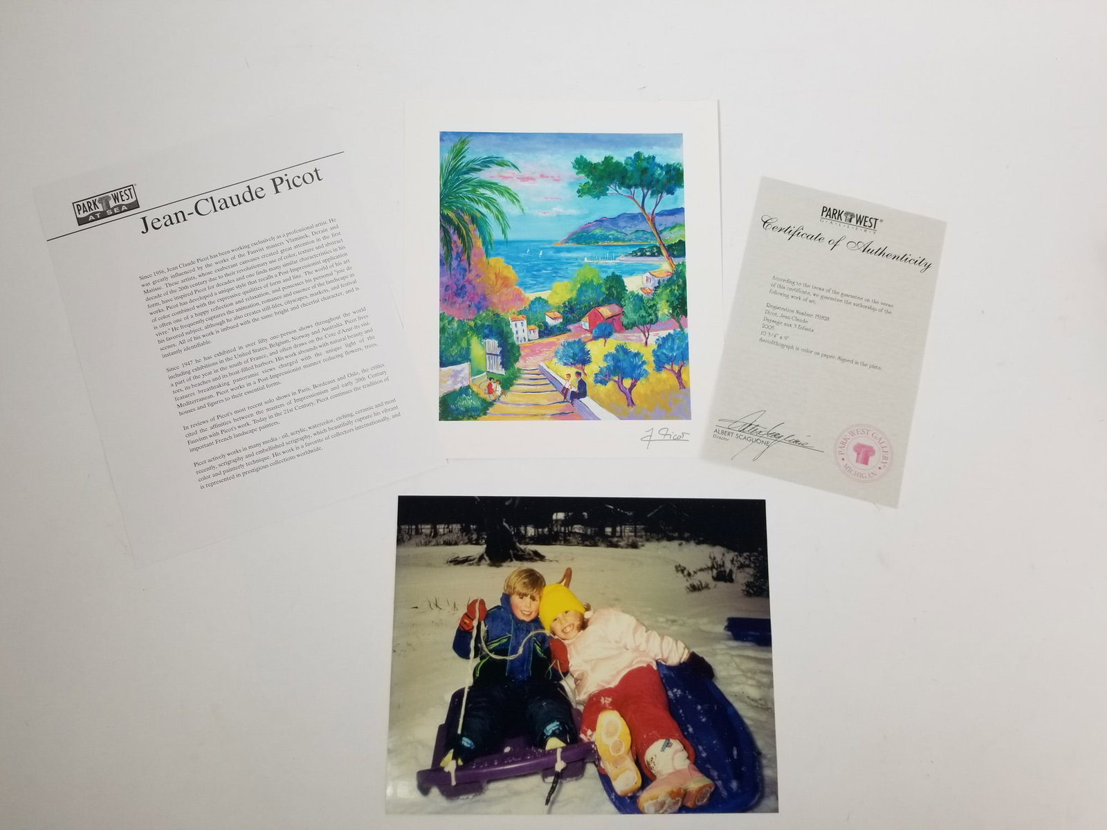 Jean-Claude Picot "Paysage aux 3 Enfants" Seriolithograph w/ COA: Jean-Claude Picot "Paysage aux 3 Enfants" Seriolithograph w/ COA Size 10" x 13" Literature Brooks Auction – Online Auction Terms & Conditions Contact: (856) 694-2960 | info@brooks.auction READ