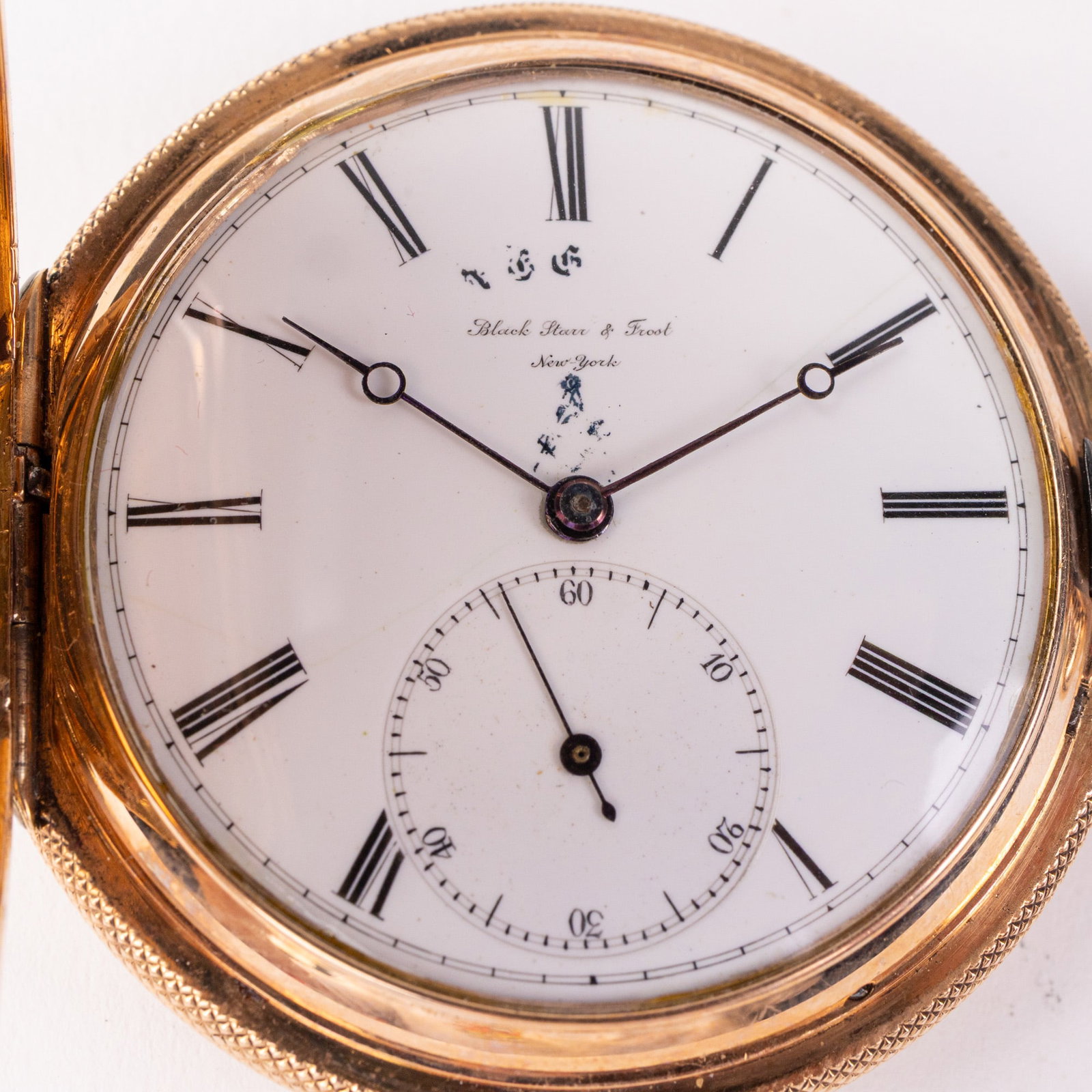 19th c. 18K Gold Black Starr & Frost Pocket Watch - 3
