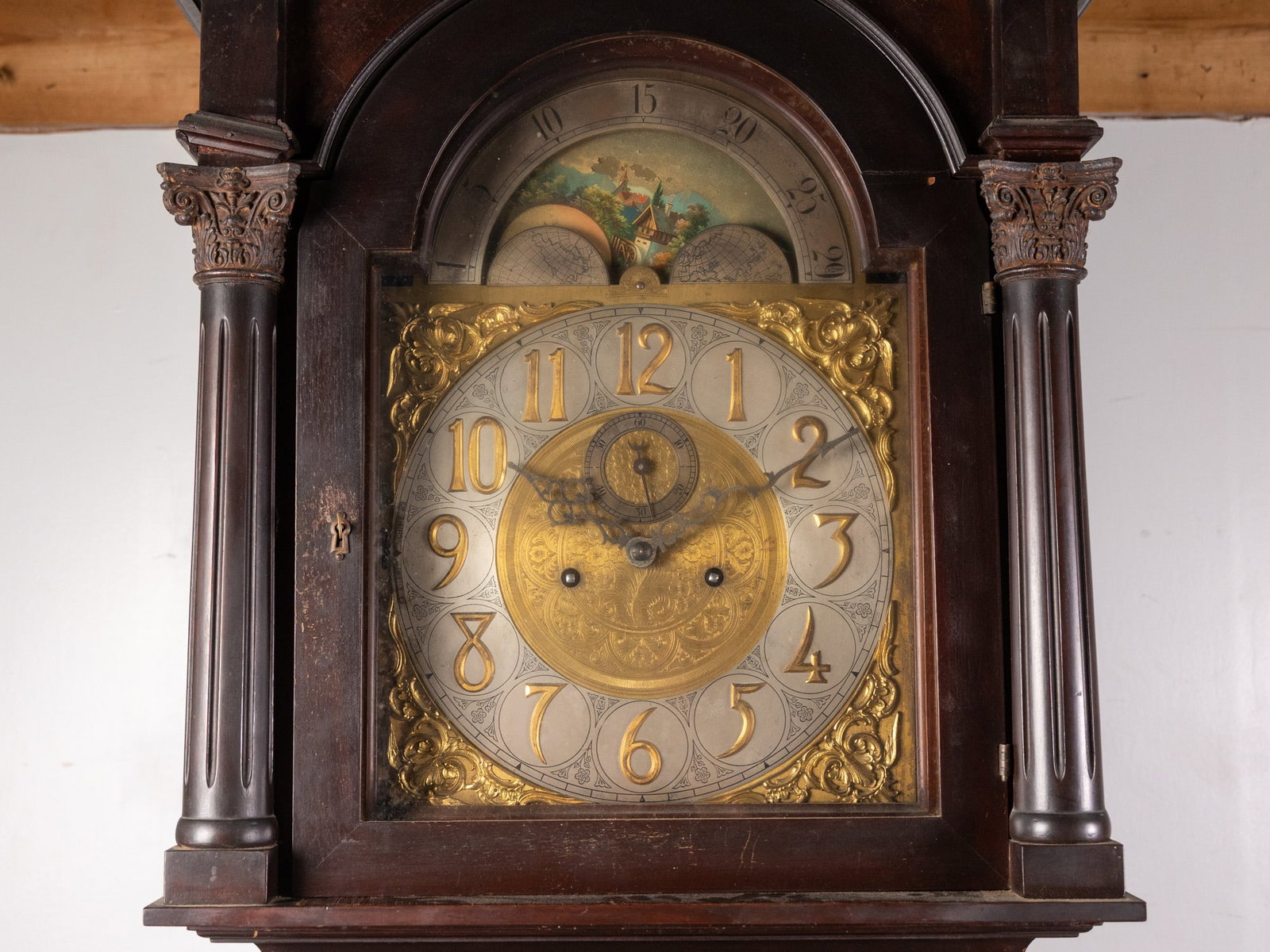 Antique 19th Century Neoclassical Victorian Grandfather Clock - 3