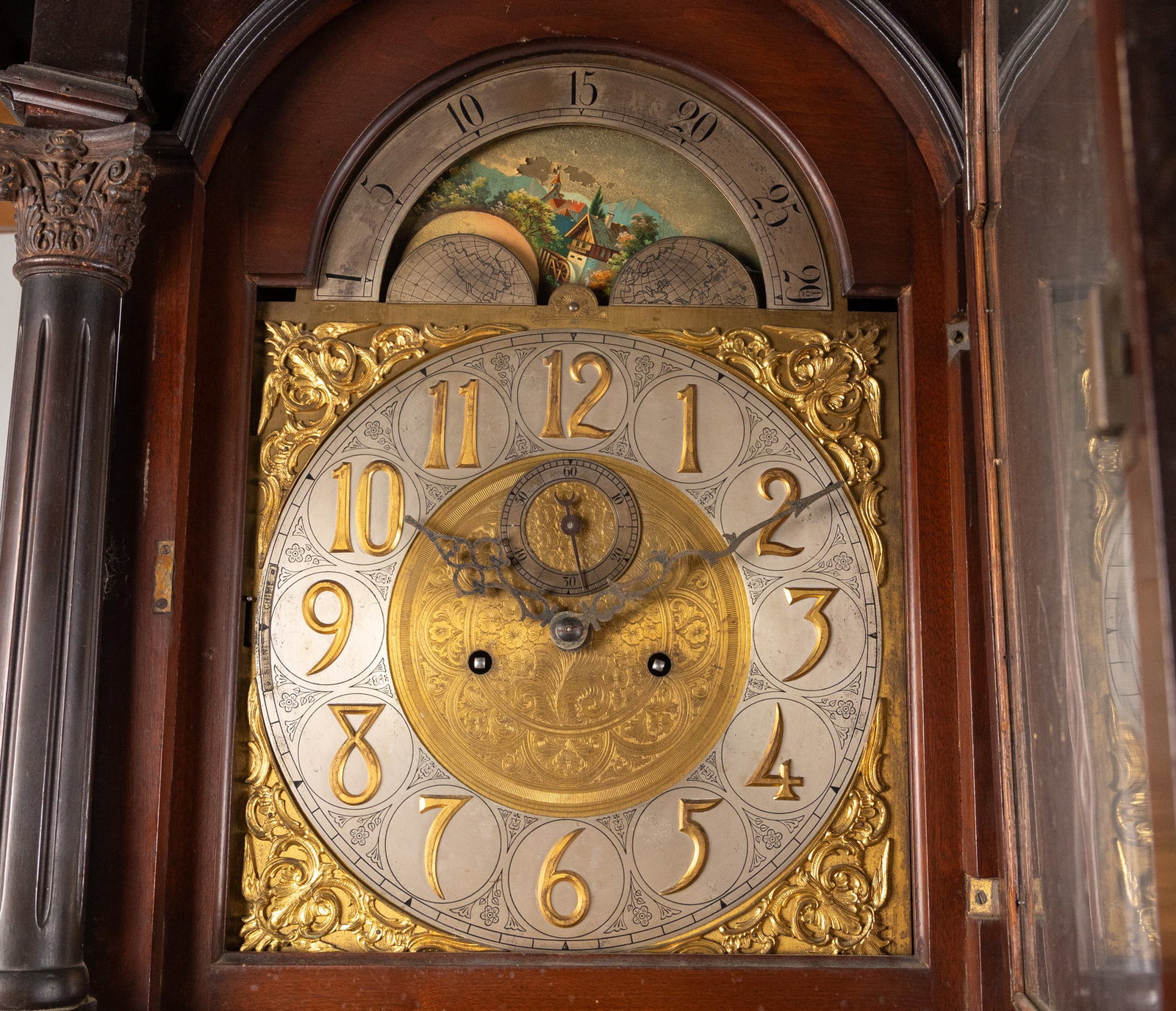 Antique 19th Century Neoclassical Victorian Grandfather Clock - 4