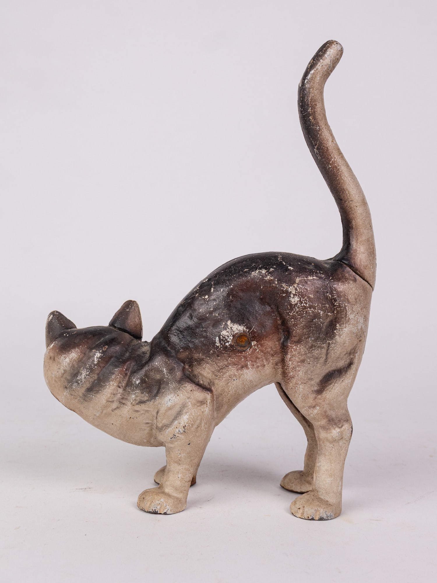 Hubley Cast Iron Arched Back Halloween Cat Door Stop - 3