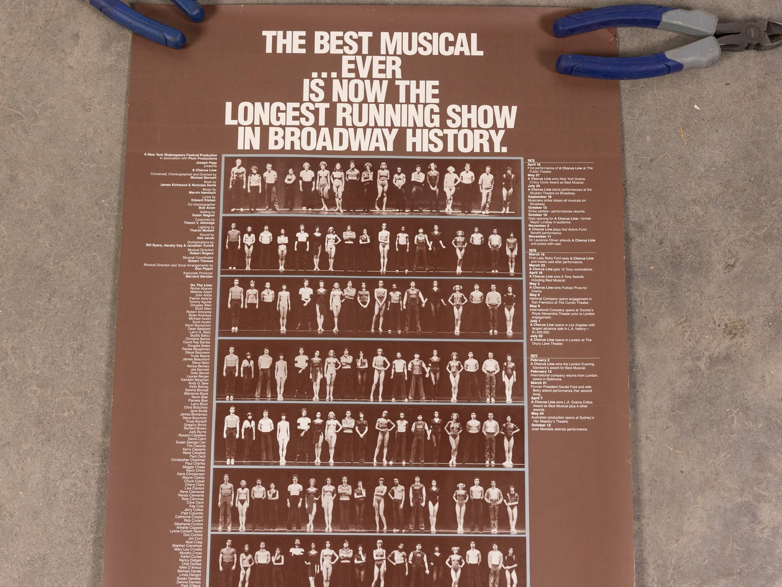 A Chorus Line Poster: Original Broadway Cast by Year - 2