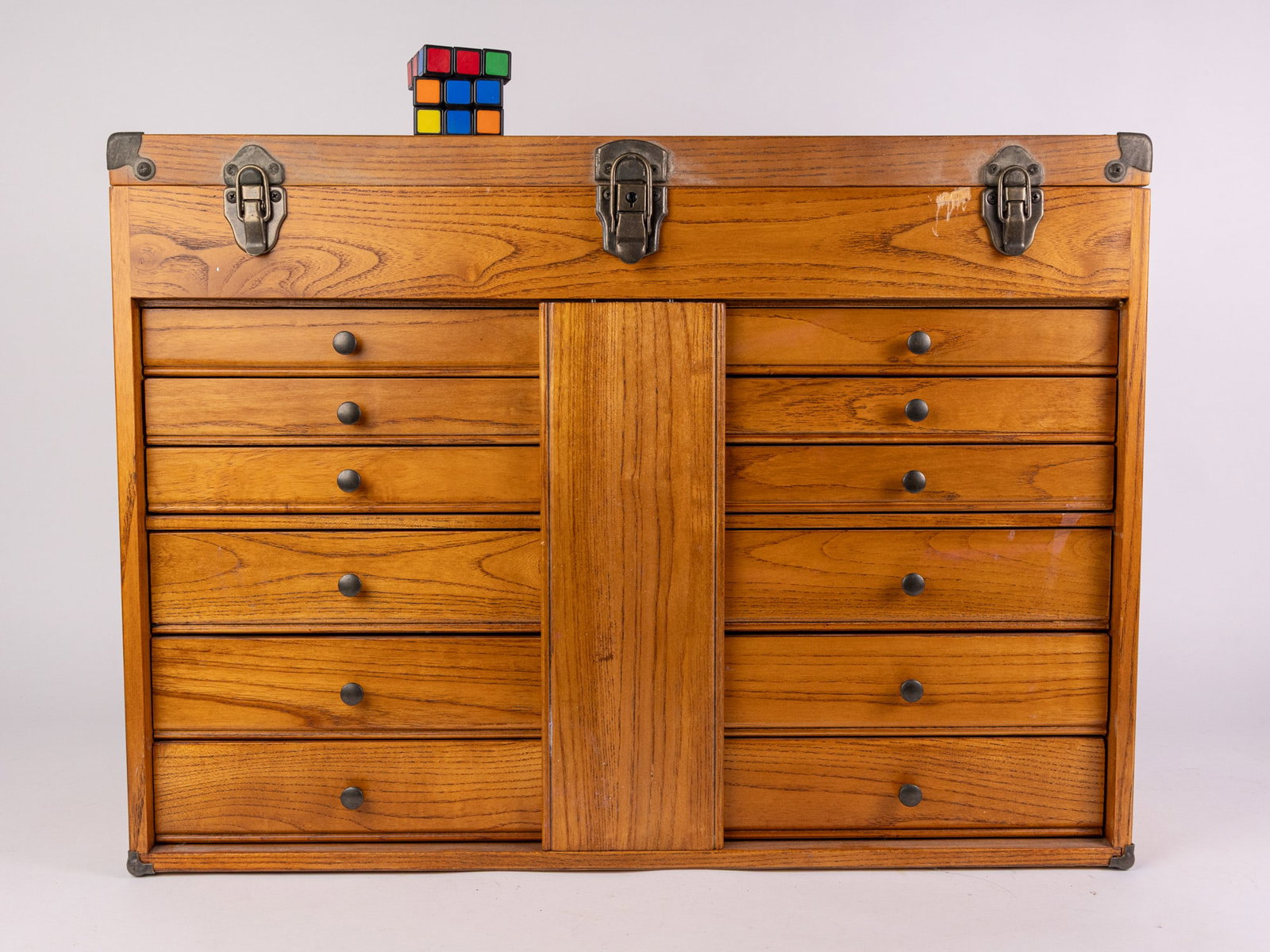 Vintage Oak Machinist Tool Chest - 2