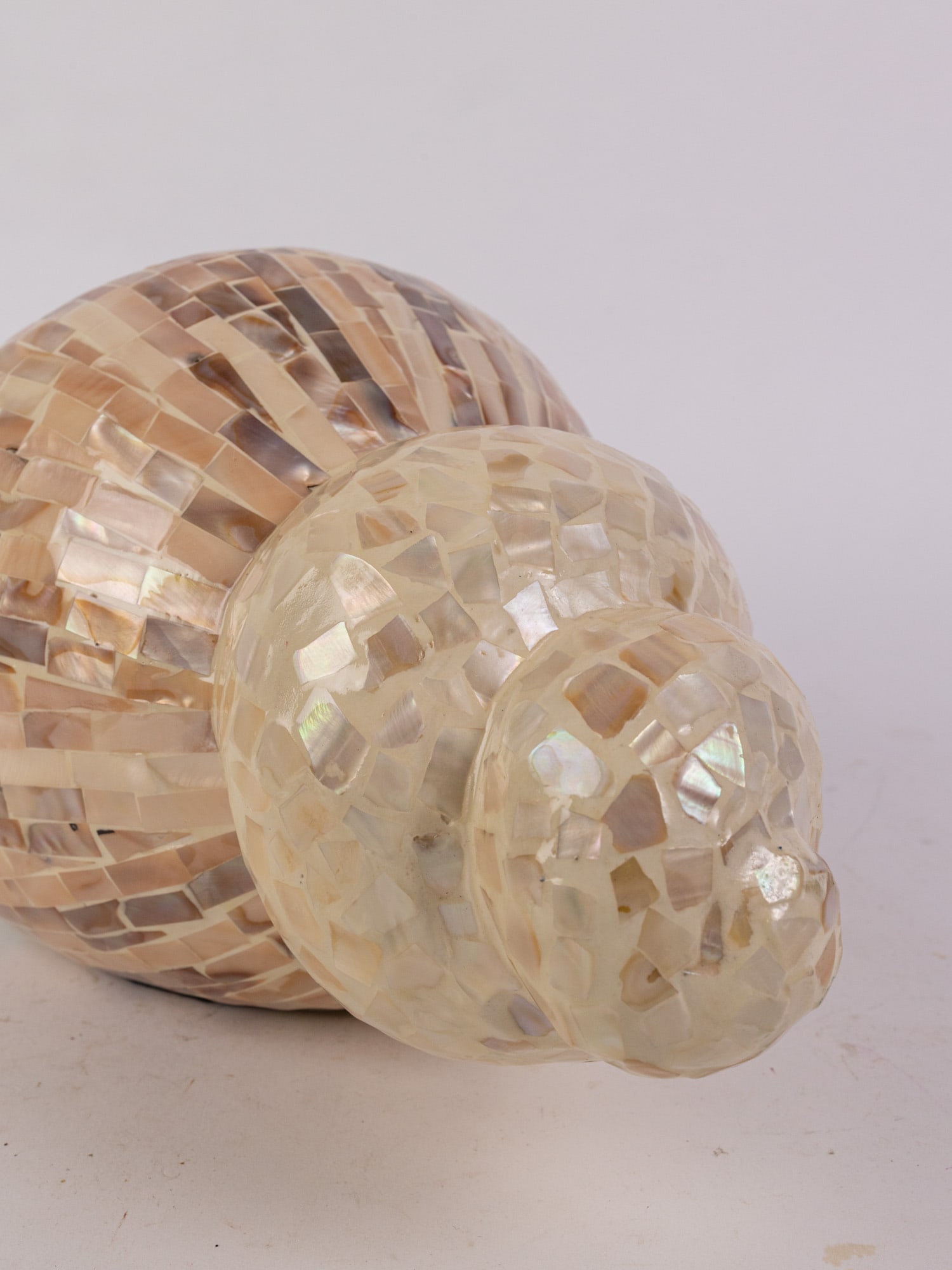 Large Decorative Mosaic Mother-of Pearl/Abalone Conch Bowl - 5