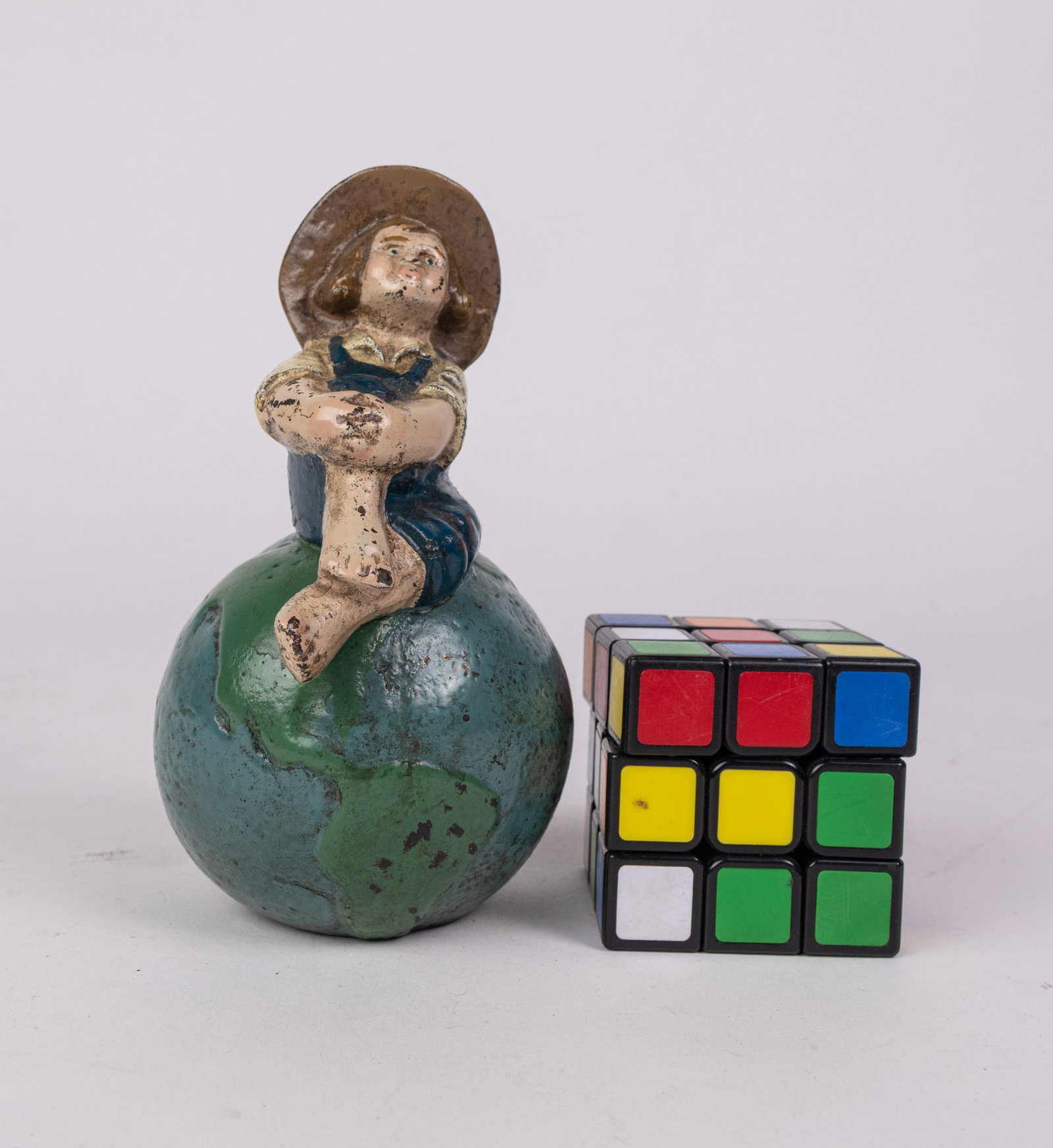 Cast Iron Dutch Boy on Globe Door Stop - 2