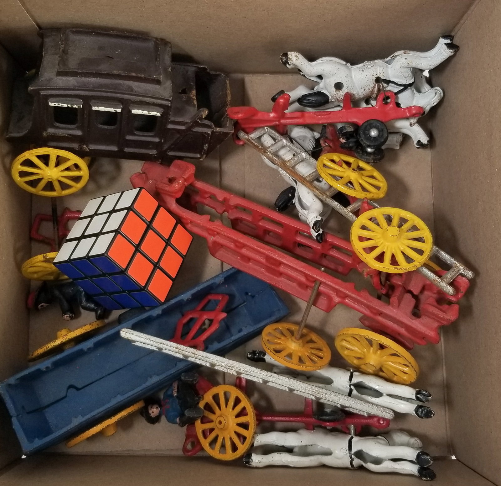 Cast Iron Vintage Horse Drawn Toy Wagons - 2