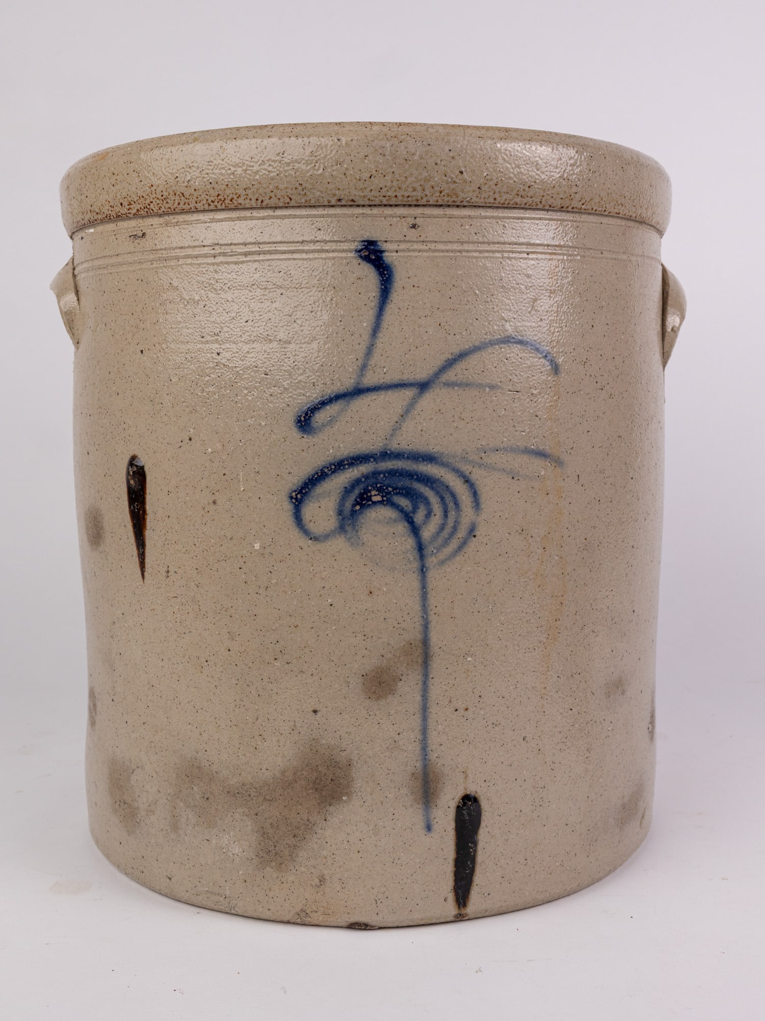 Salt Glazed Stoneware Crock with Cobalt Decoration (1 of 7)