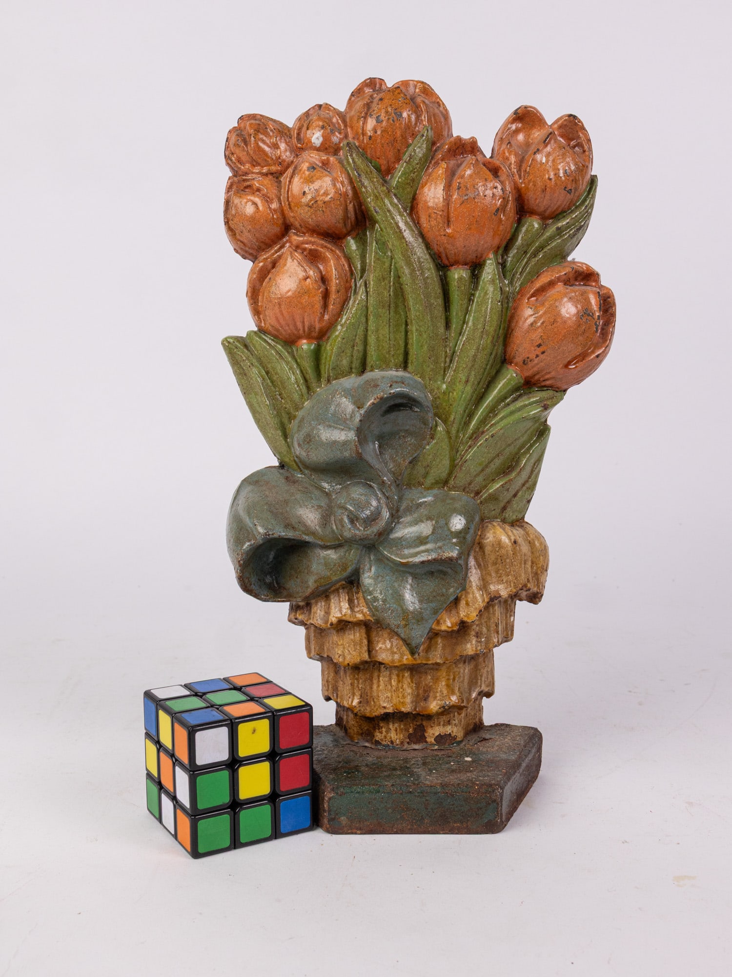 Vintage Cast Iron Tulip Doorstop - 2