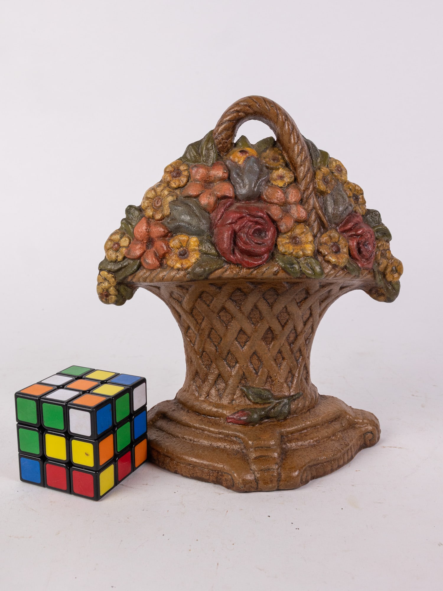 Cast Iron Flower Basket Door Stop - 2