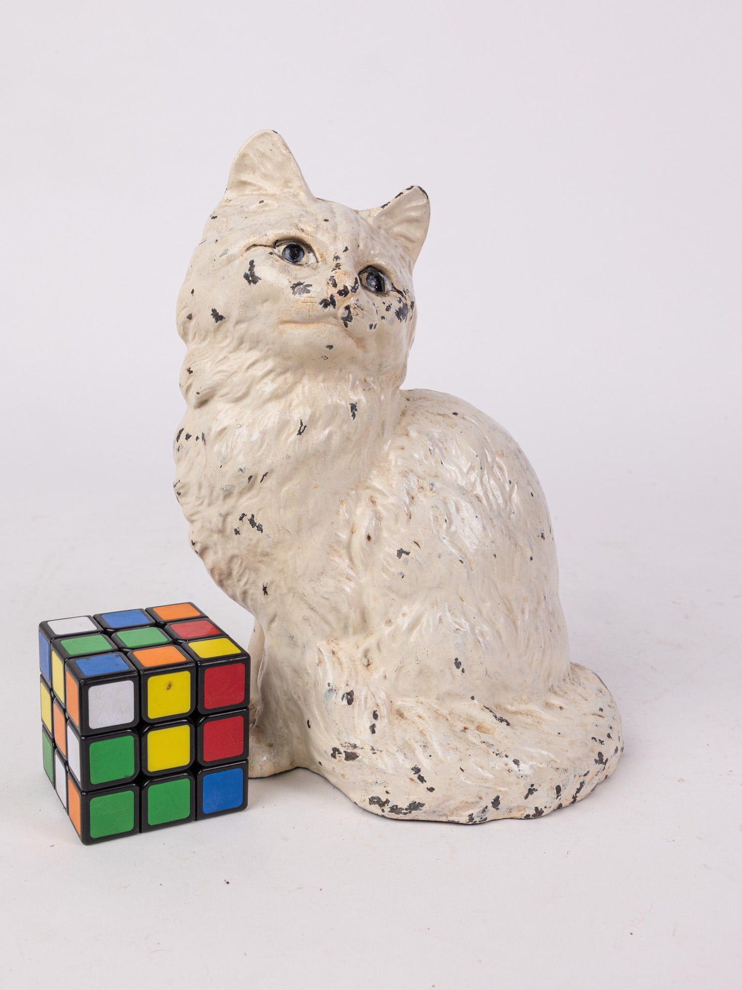 Cast Iron White Persian Cat Door Stop - 2