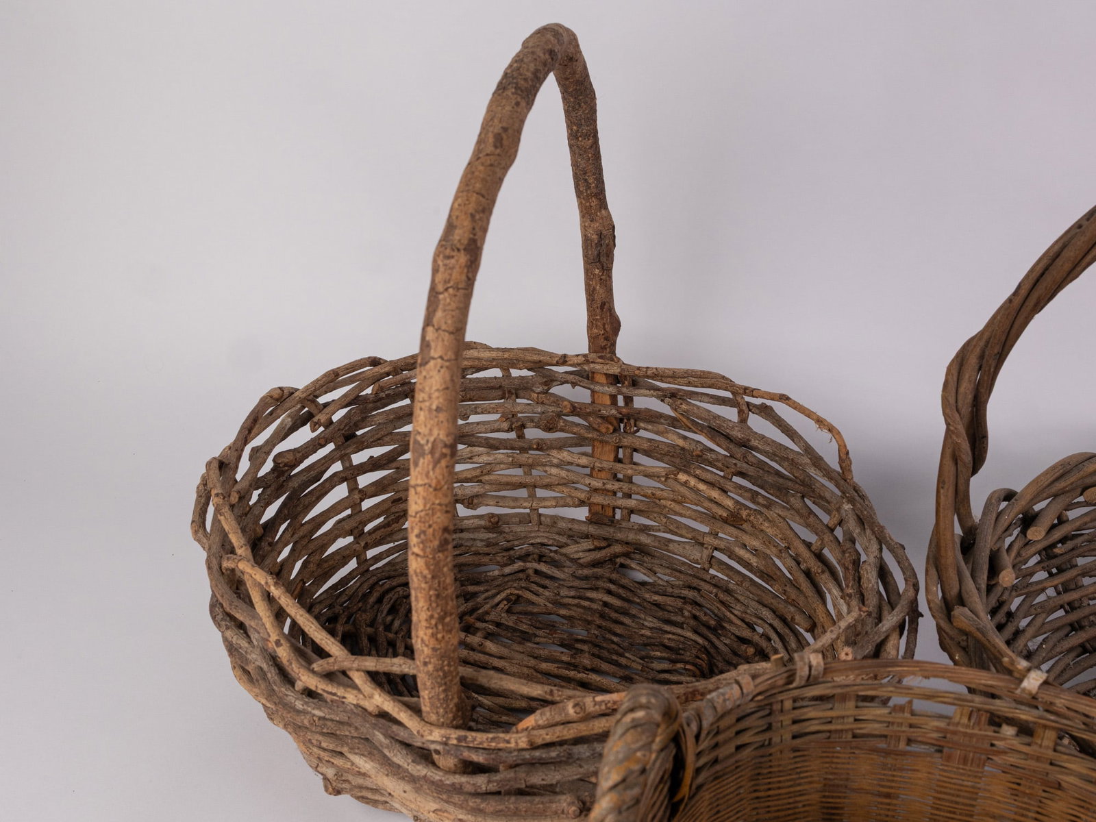 Three Vintage Woven Baskets - 3