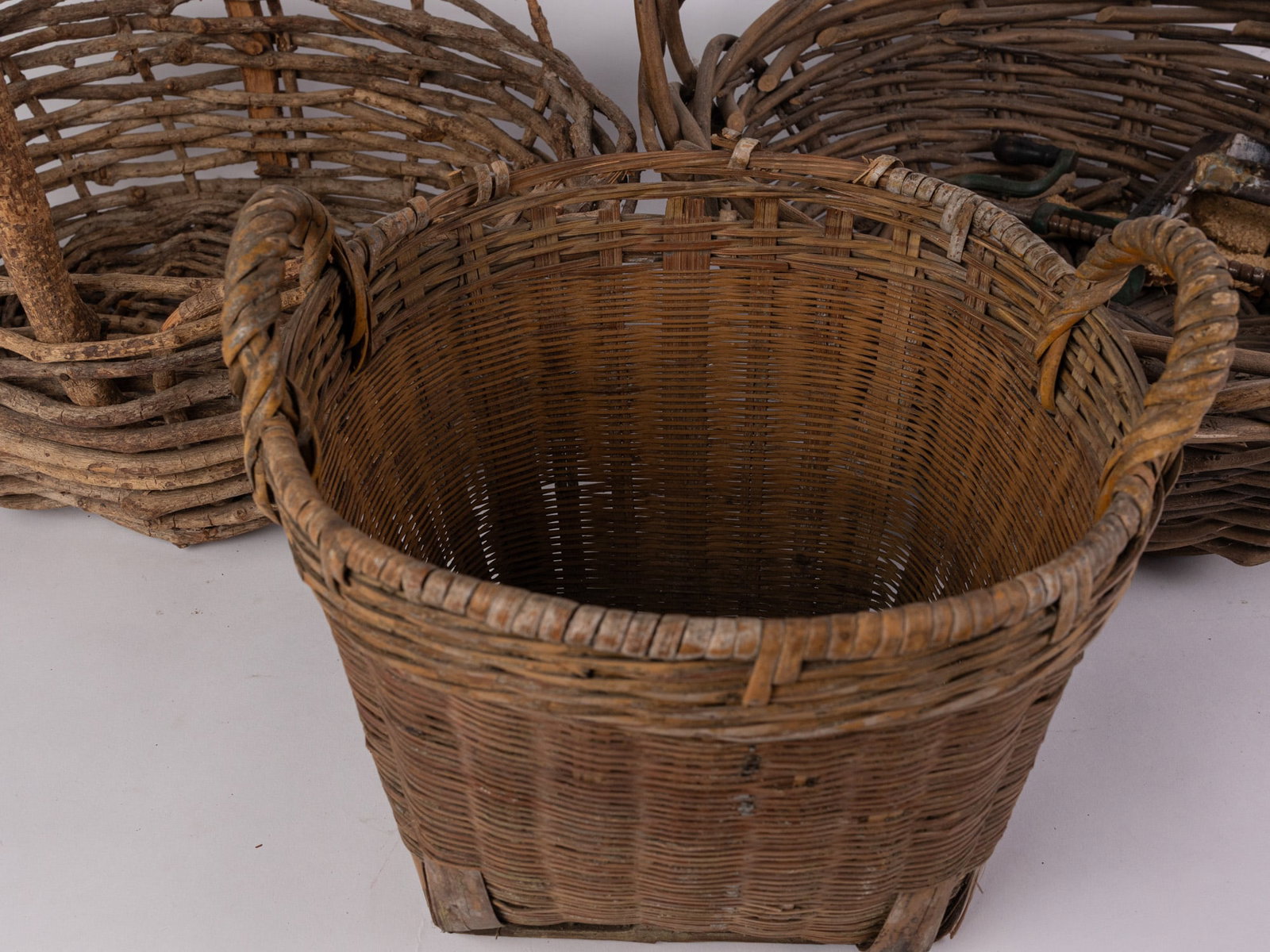 Three Vintage Woven Baskets - 5