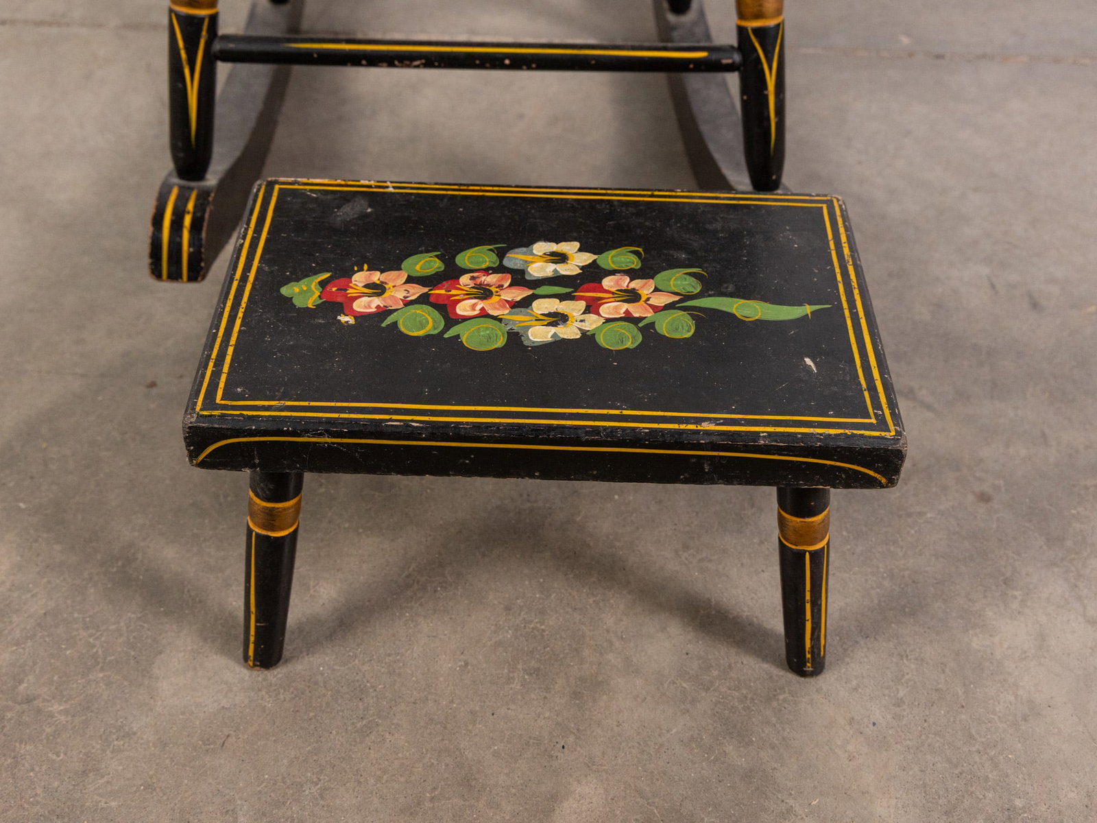 Painted Children's Rocking Chair and Stool - 2