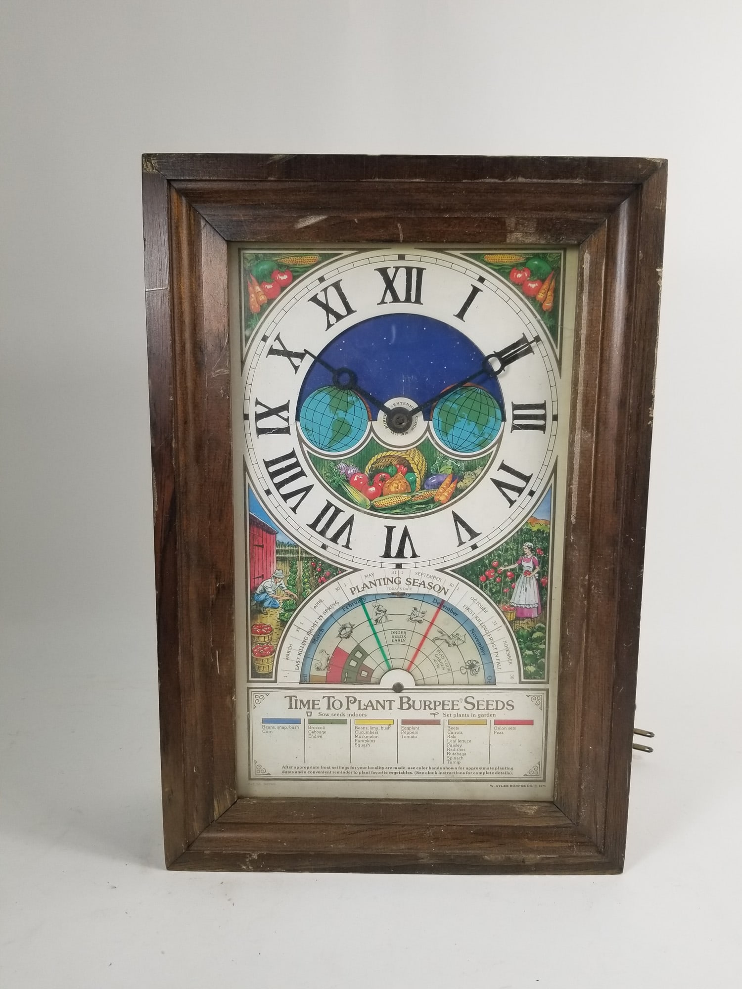 Vintage Burpee Seed Advertising Centennial Clock: Vintage Burpee Seed Advertising Centennial Clock Size 16" x 11" x 4" Literature Brooks Auction – Online Auction Terms & Conditions Contact: (856) 694-2960 | info@brooks.auction READ BEFORE YOU