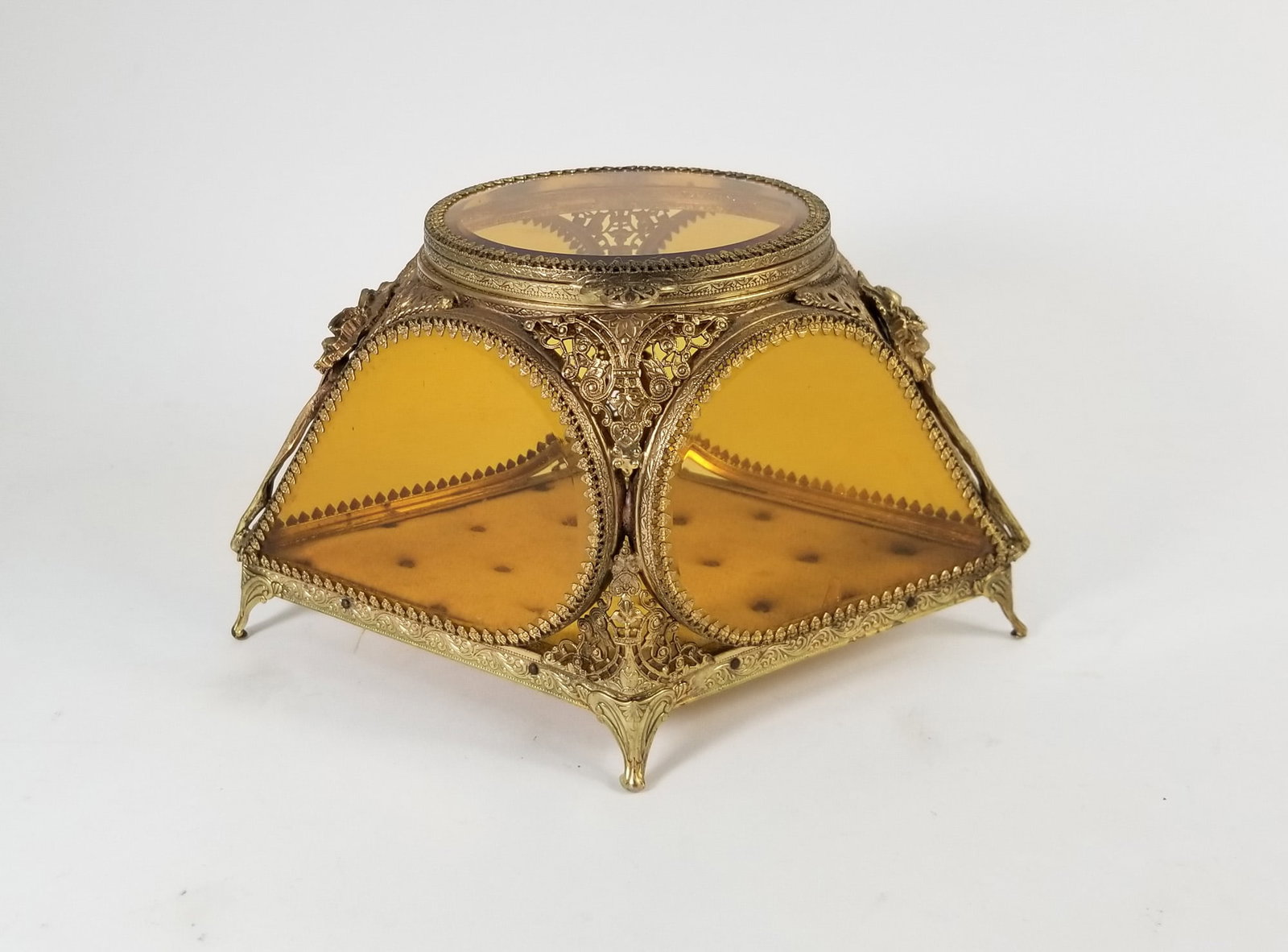 Gold Toned Ormolu Jewelry Casket (1 of 4)
