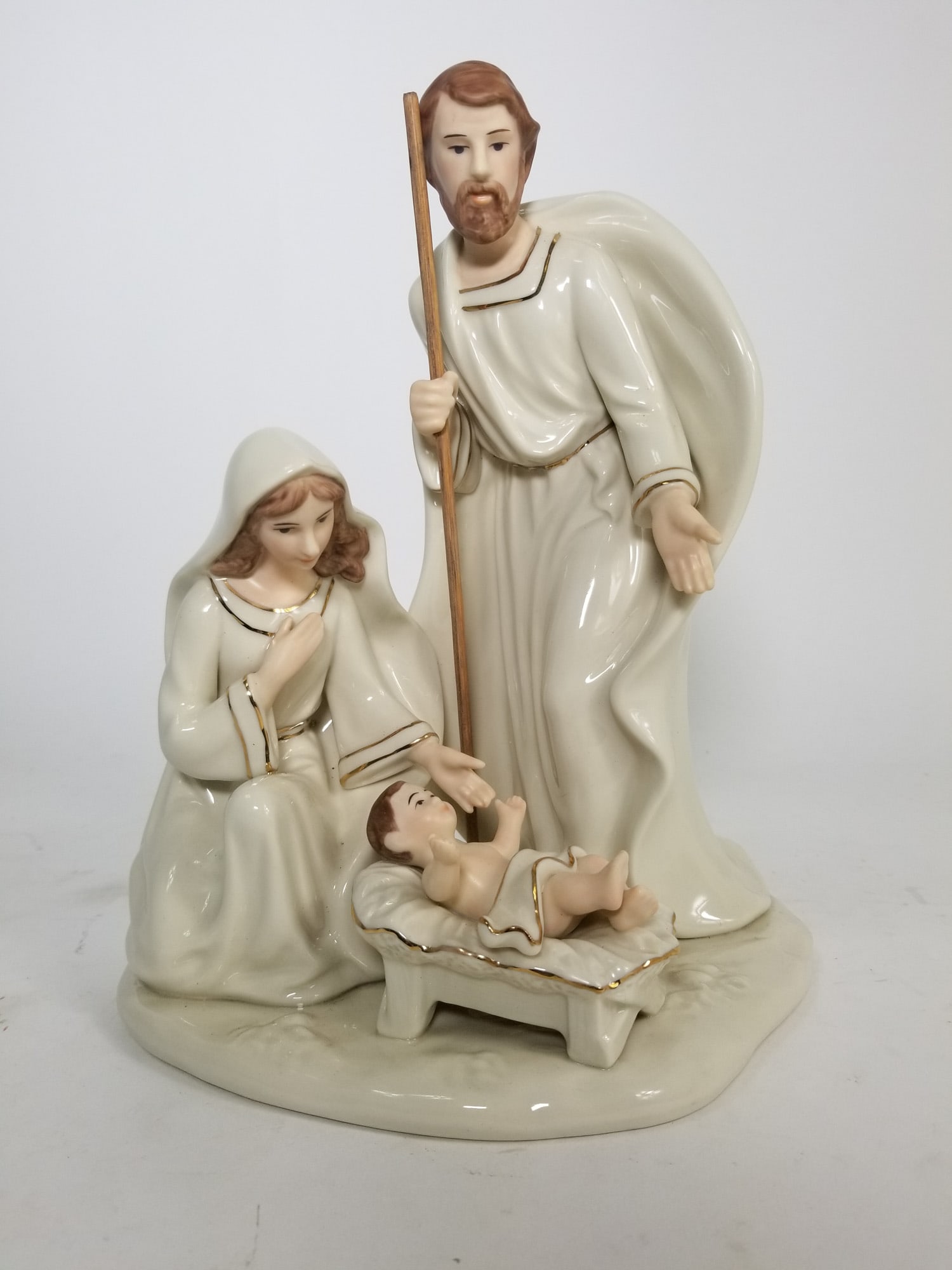 Belleek Mary, Joseph, and Jesus Holy Family Porcelain Figurine: Belleek Mary, Joseph, and Jesus Holy Family Porcelain Figurine Size 10" H Literature Brooks Auction – Online Auction Terms & Conditions Contact: (856) 694-2960 | info@brooks.auction READ BEFORE