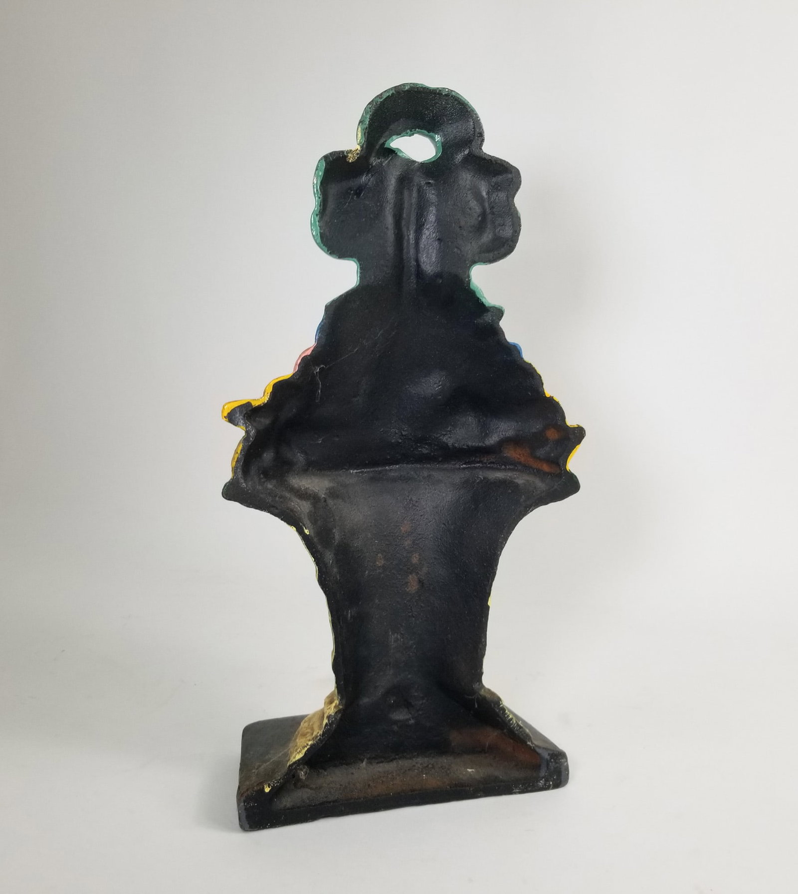 Vintage Cast Iron Basket of Flowers Door Stop - 3