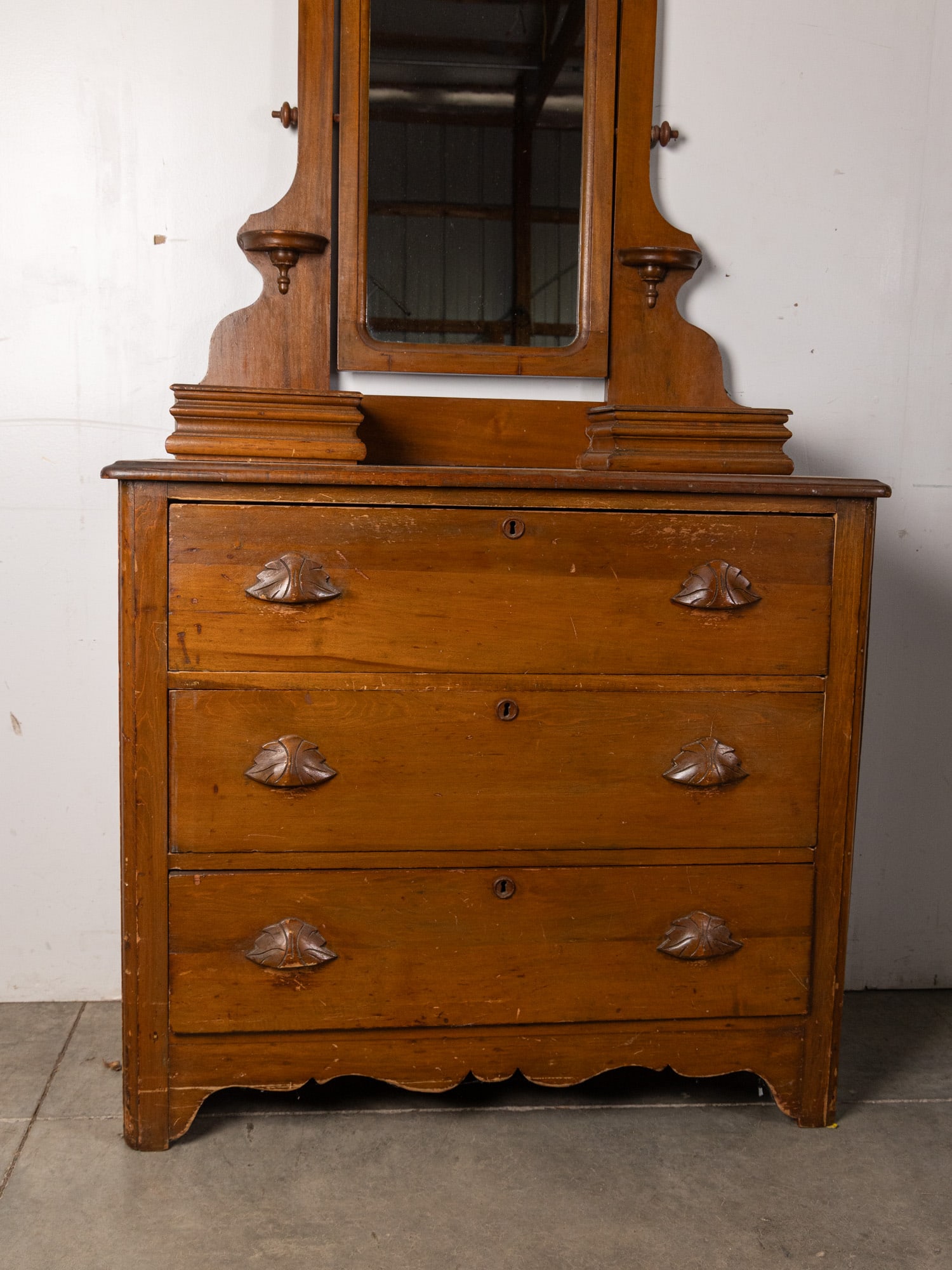 Antique Victorian Eastlake 3-Drawer Dresser - 3