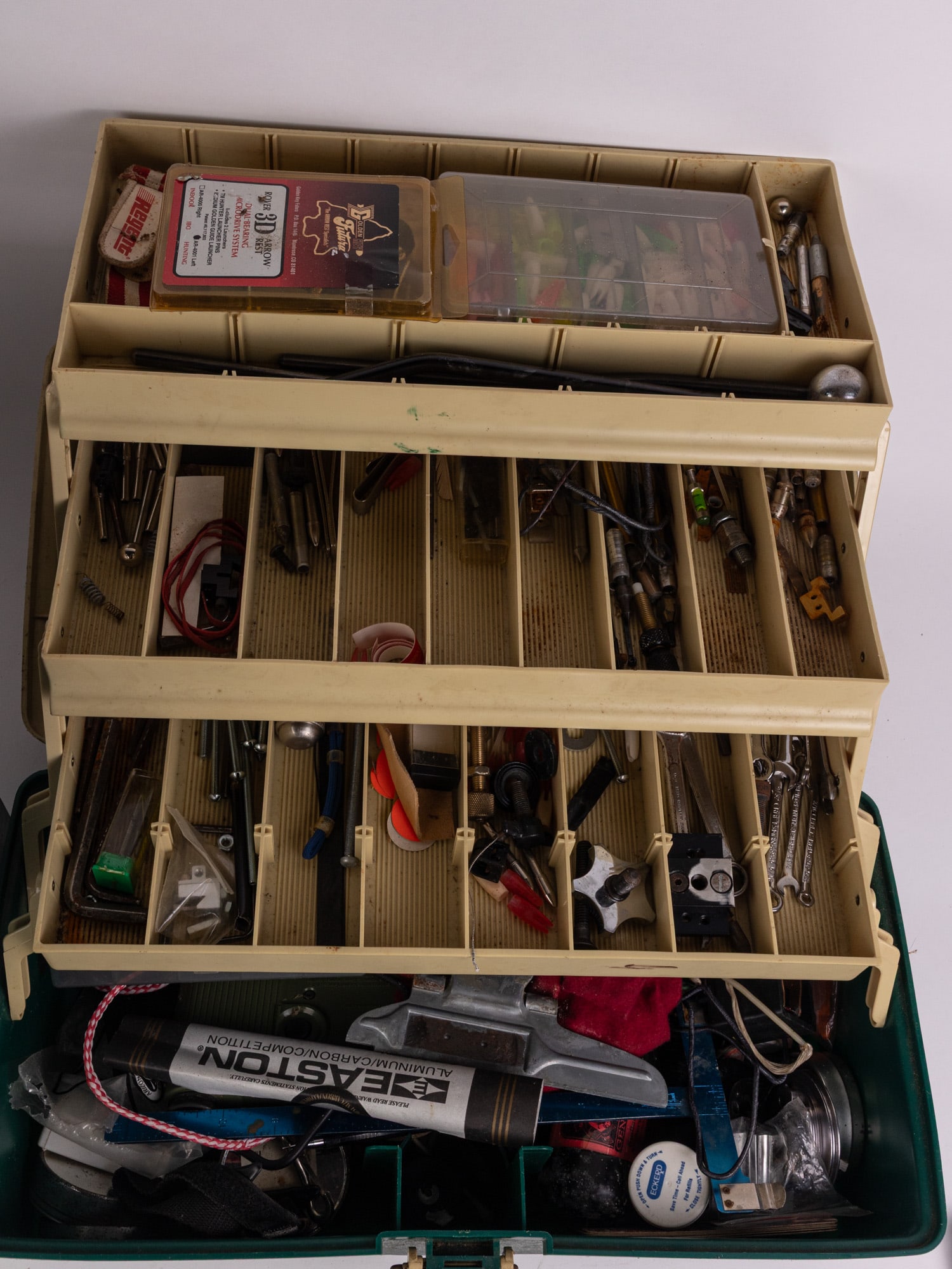 Vintage Tackle Box and Assorted Bits/Hardware - 4