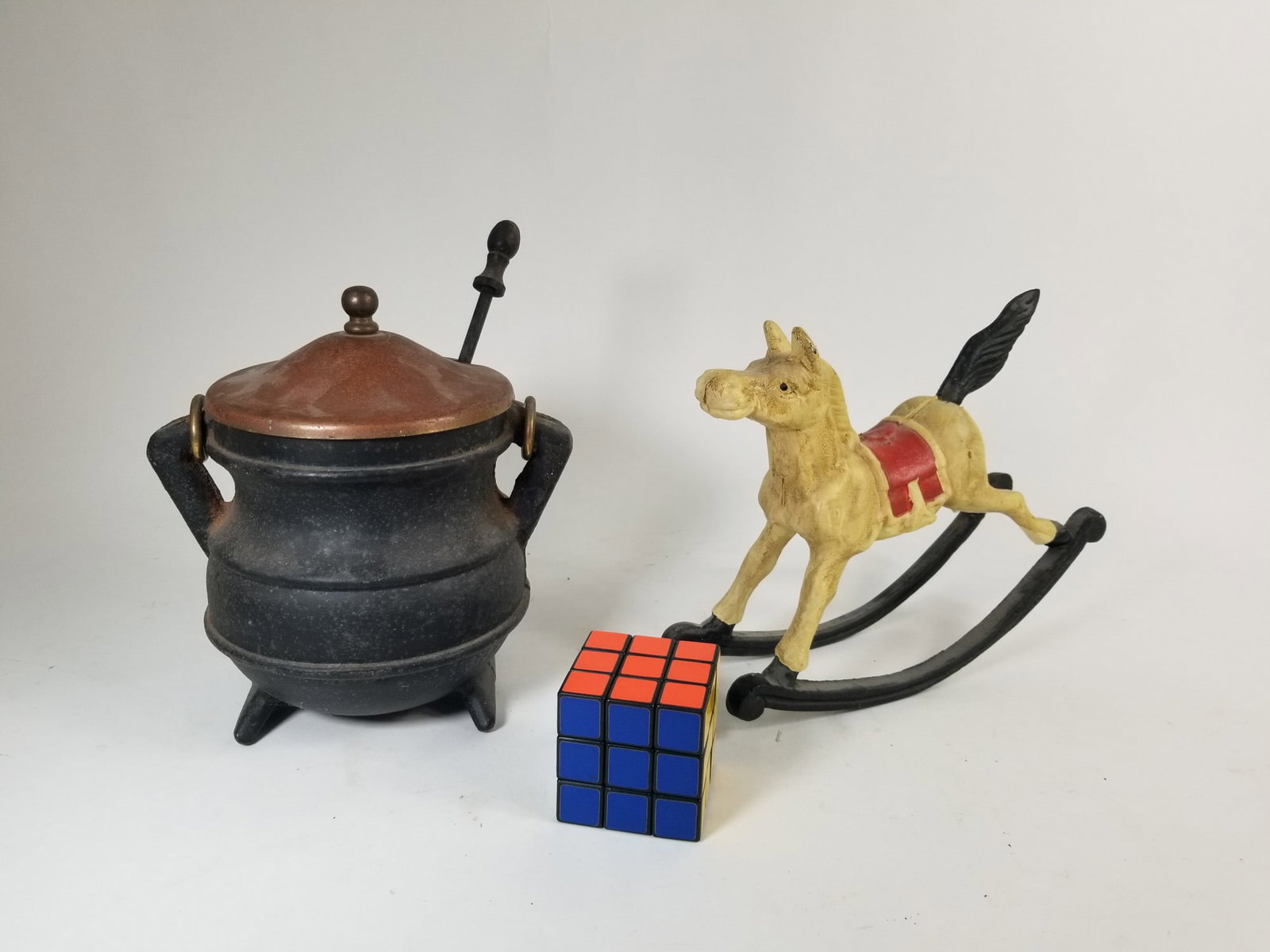 Cast Iron Smudge Pot and Rocking Horse Door Stop - 2