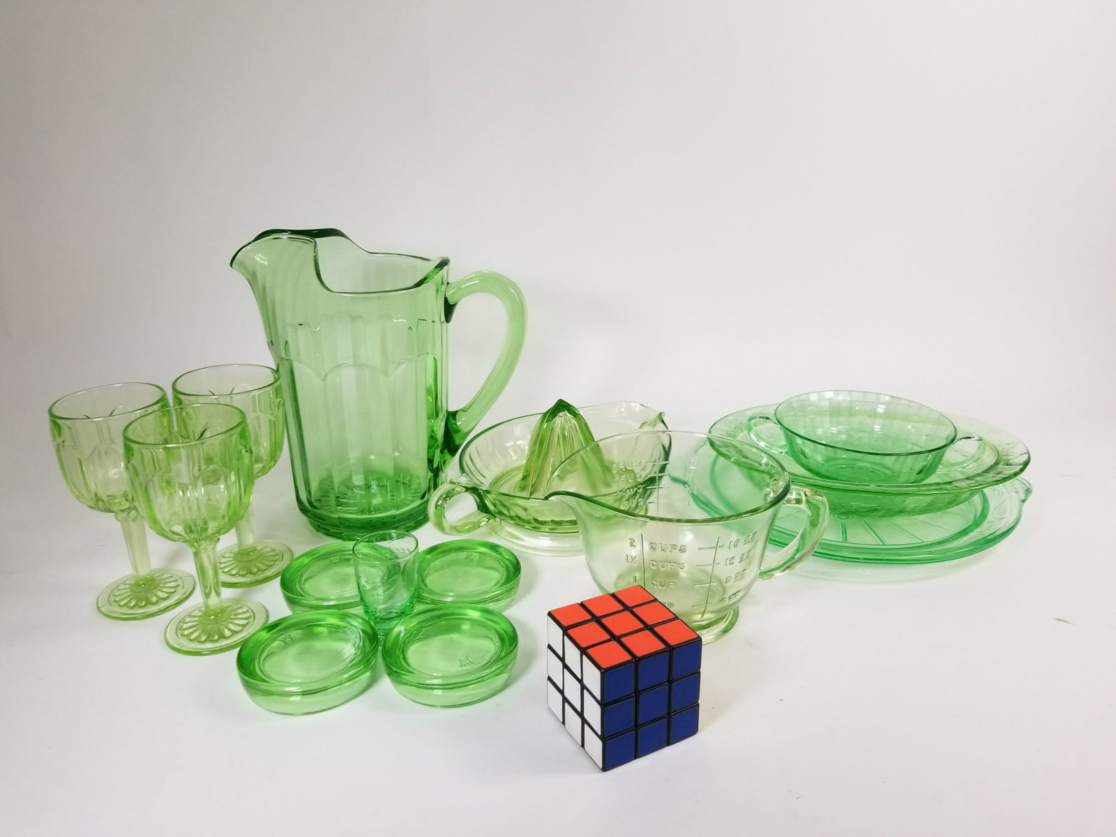 Lot of Vintage Green Hazel Atlas Depression Glass - 2