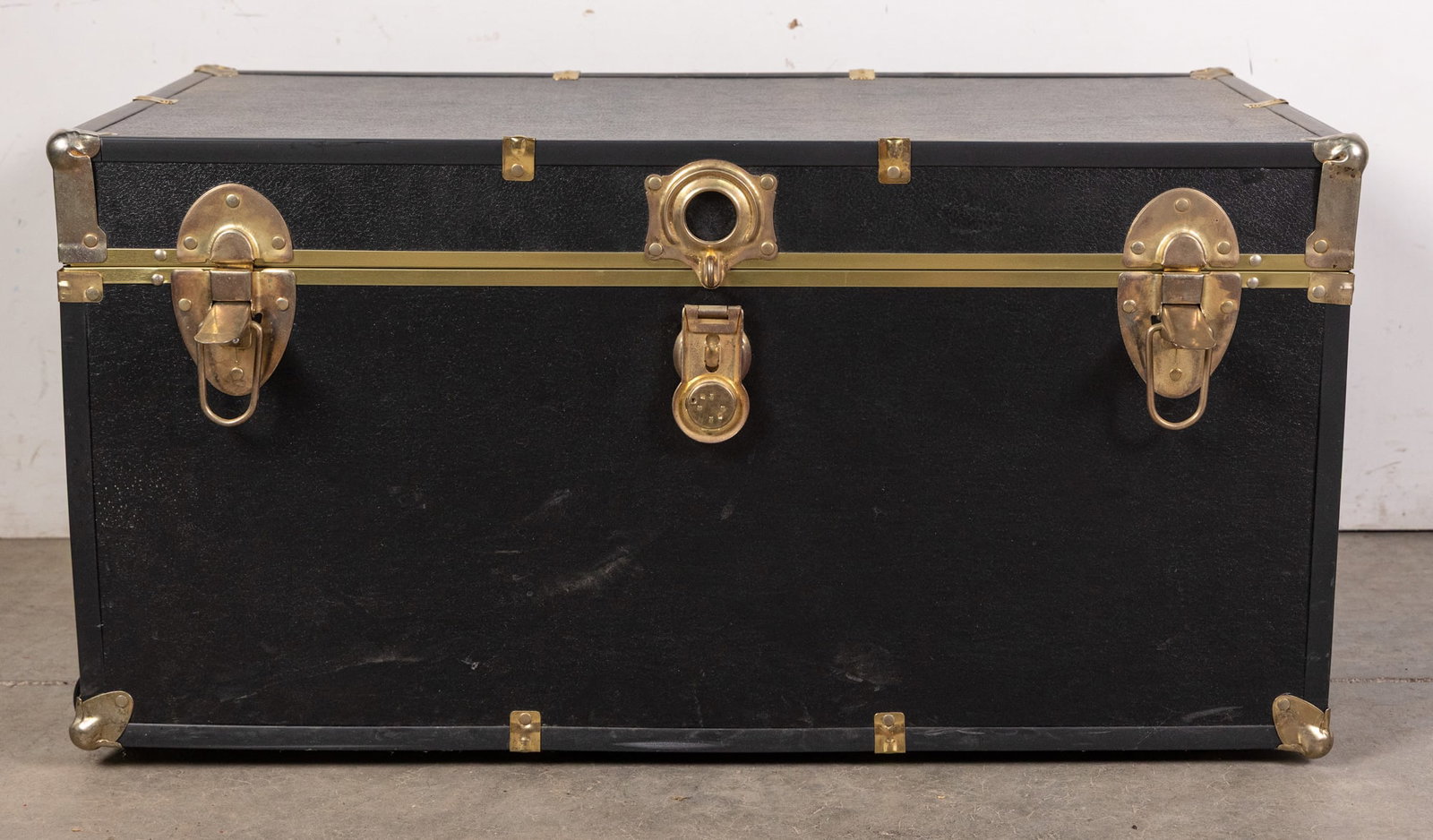 Vintage Black Steamer Trunk (1 of 5)