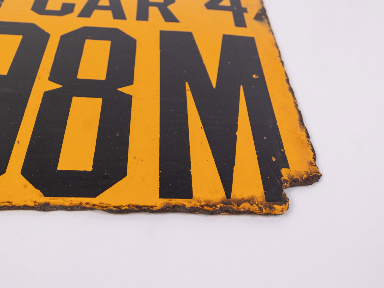 1910 New Jersey Manufacturers Car Porcelain License Plate - 4
