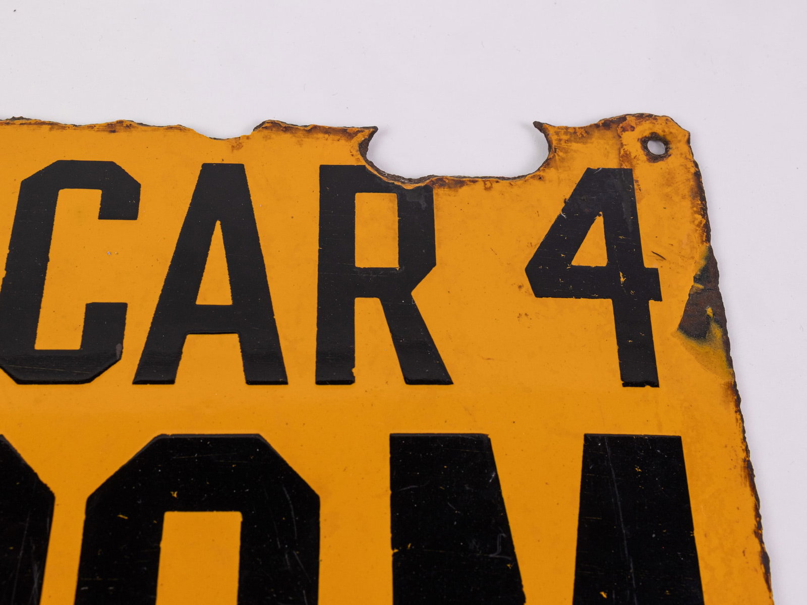 1910 New Jersey Manufacturers Car Porcelain License Plate - 6