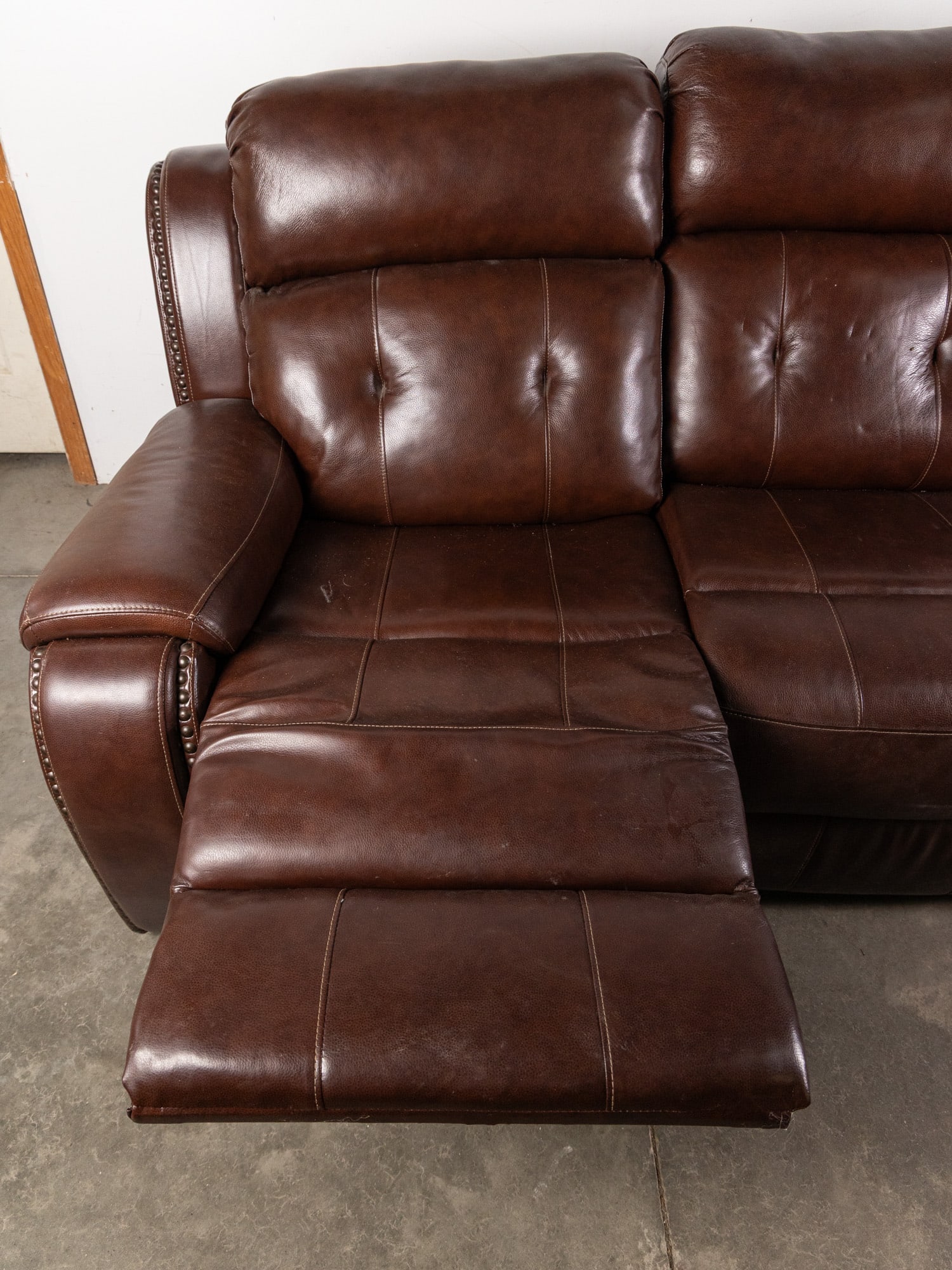 Contemporary Brown Leather Sofa - 7