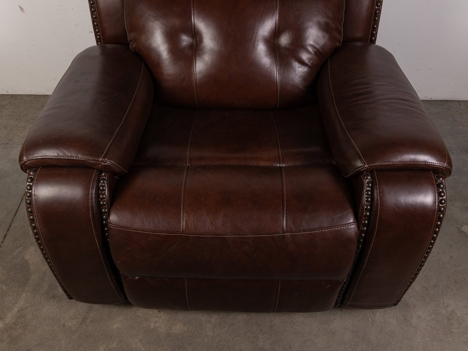 Contemporary Brown Leather Arm Chair - 2