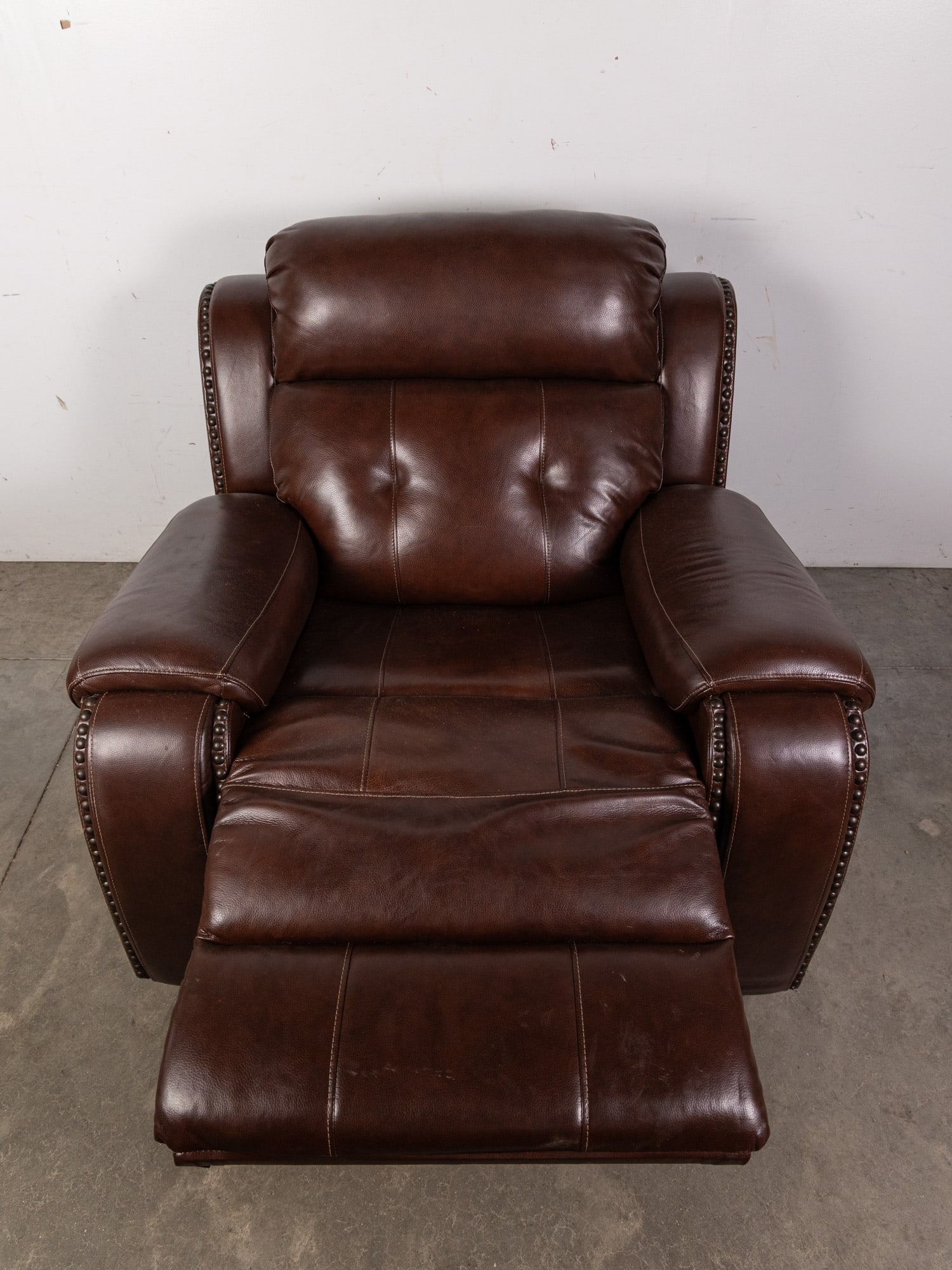 Contemporary Brown Leather Arm Chair - 4