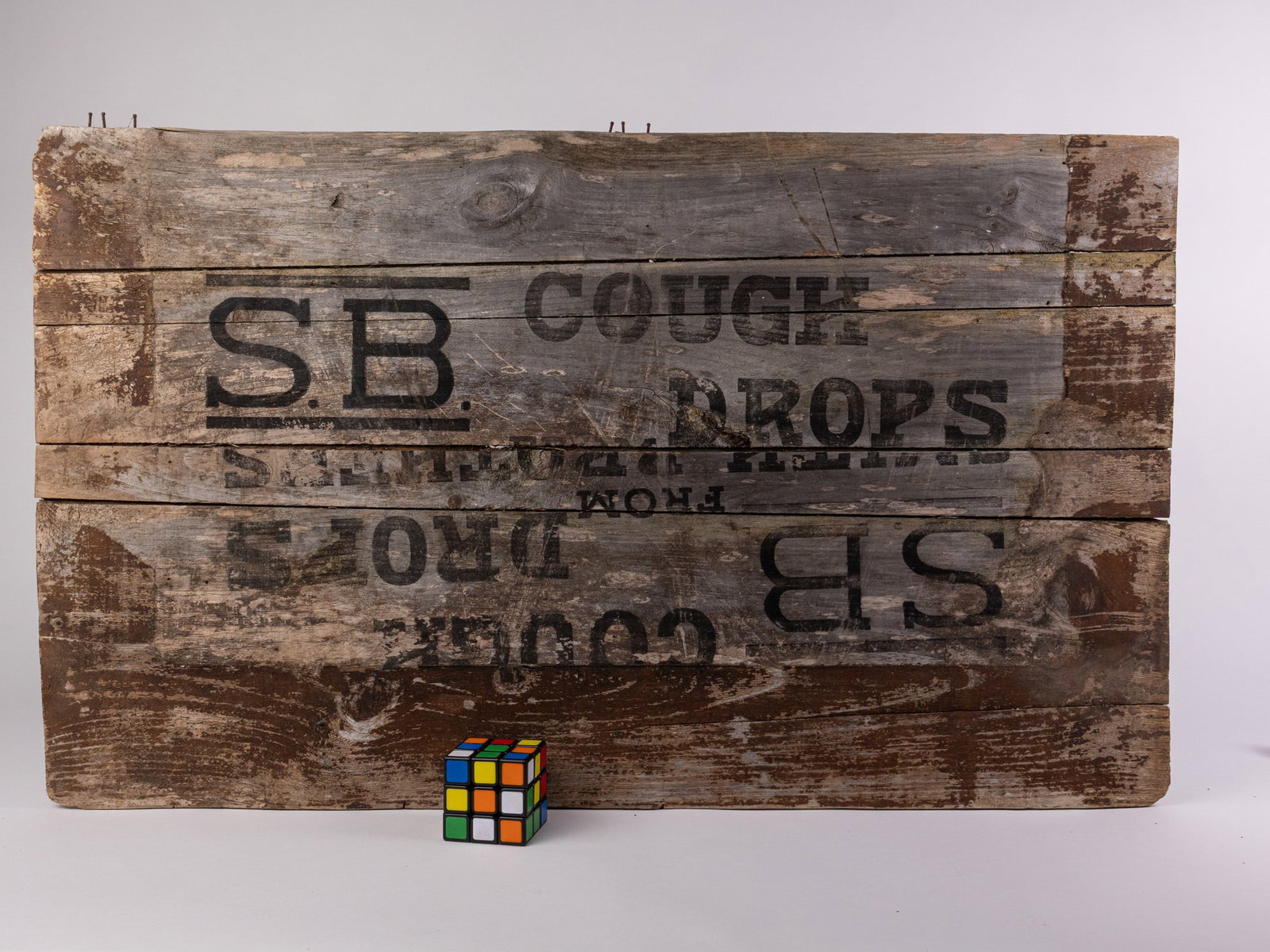 S.B. Cough Drops Primitive Wooden Sign - 2