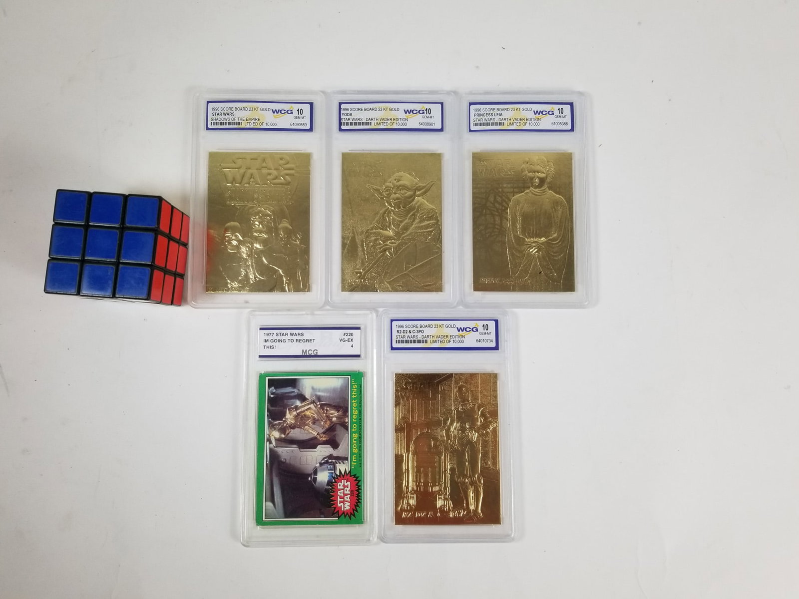 Five Star Wars Graded Collectible Cards Ft. Gold Cards - 2