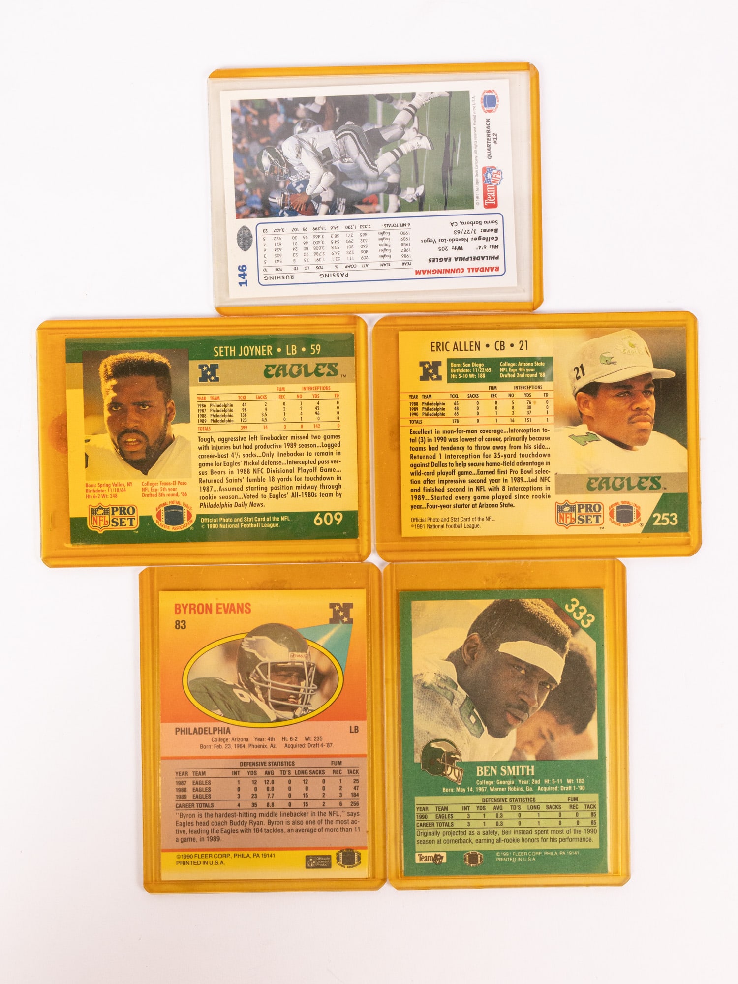 Grouping of Vintage Autographed Eagles Trading Cards - 2