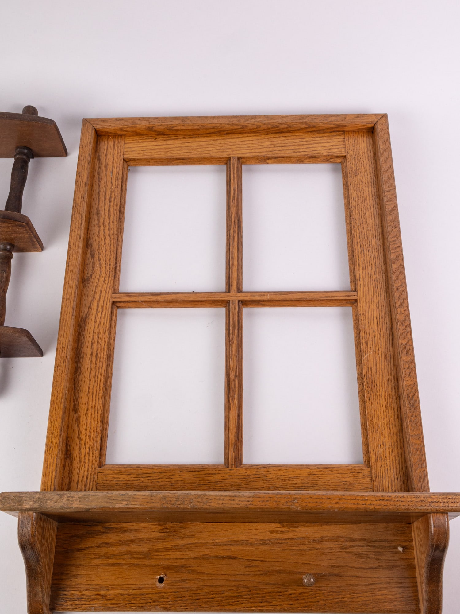 Rustic Wooden Shelf and Wall Decor - 4