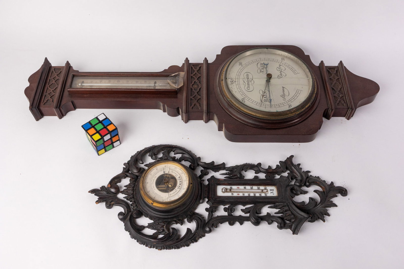 Vintage Wall Mounted Barometer and Thermometer - 2