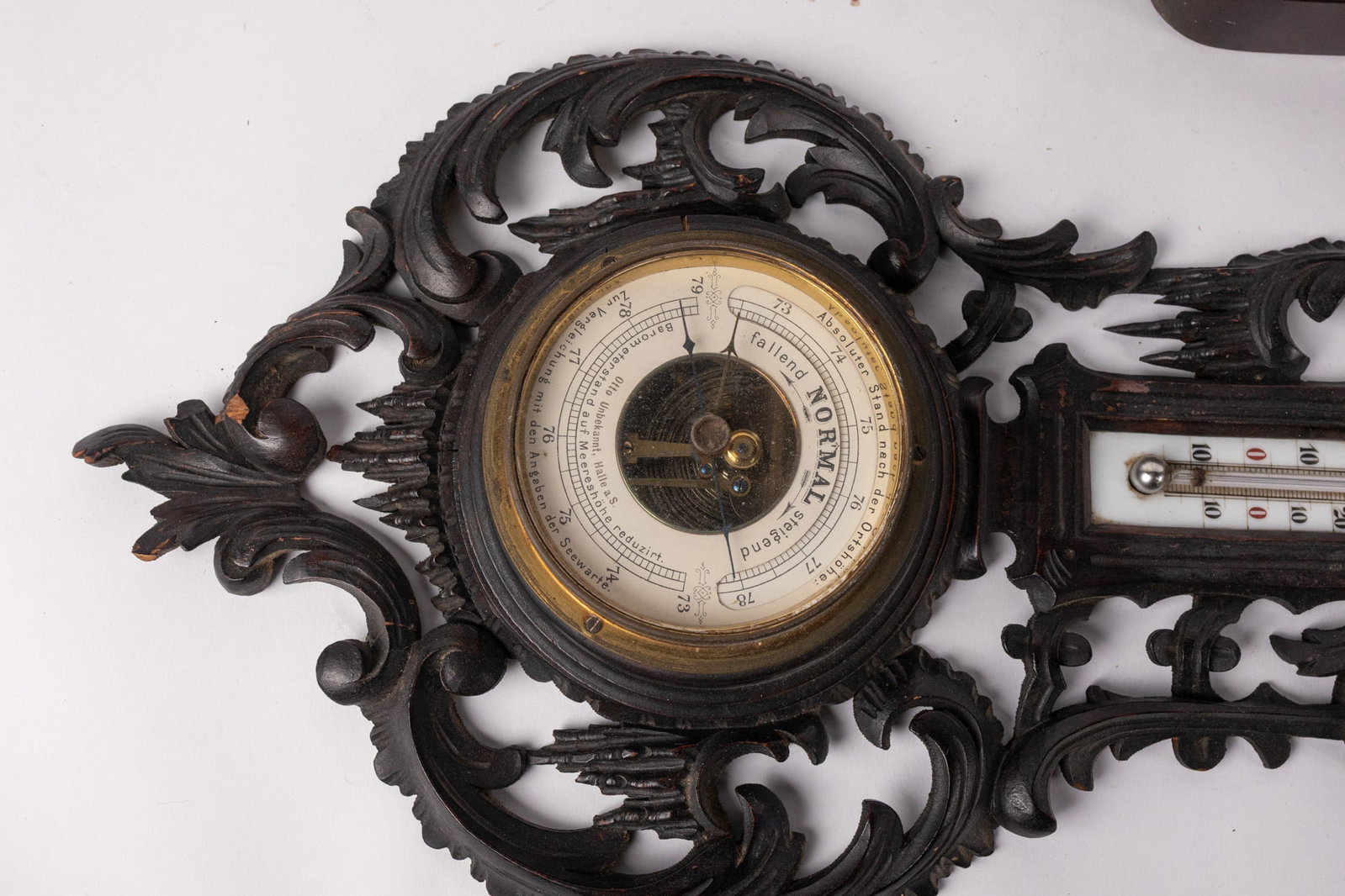 Vintage Wall Mounted Barometer and Thermometer - 3