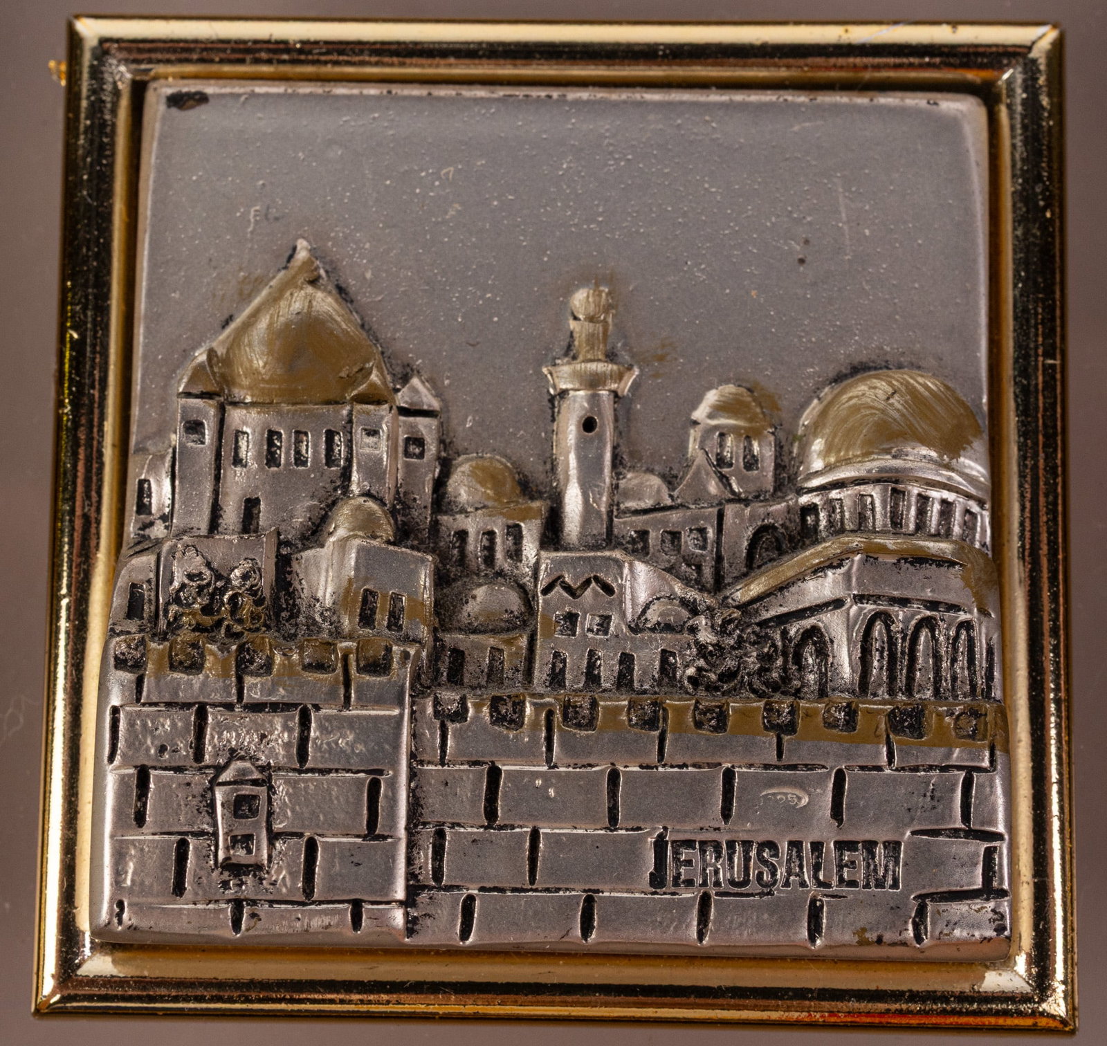 Sterling Silver Classica Israel Jerusalem Cityscape Plaque - 3