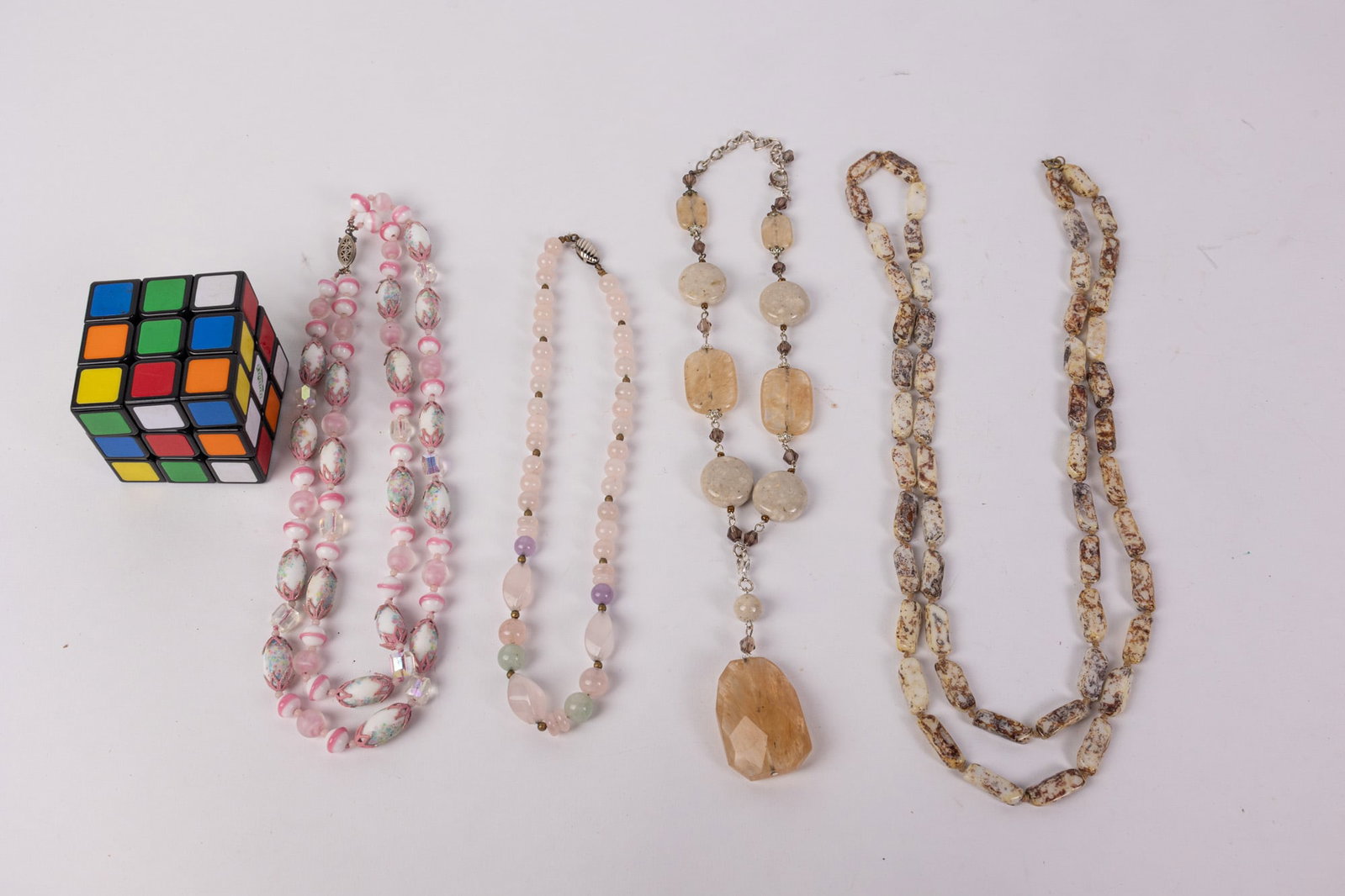 Four Glass/Stone Bead Necklaces ft. Sterling Clasp and Murano Beads - 2