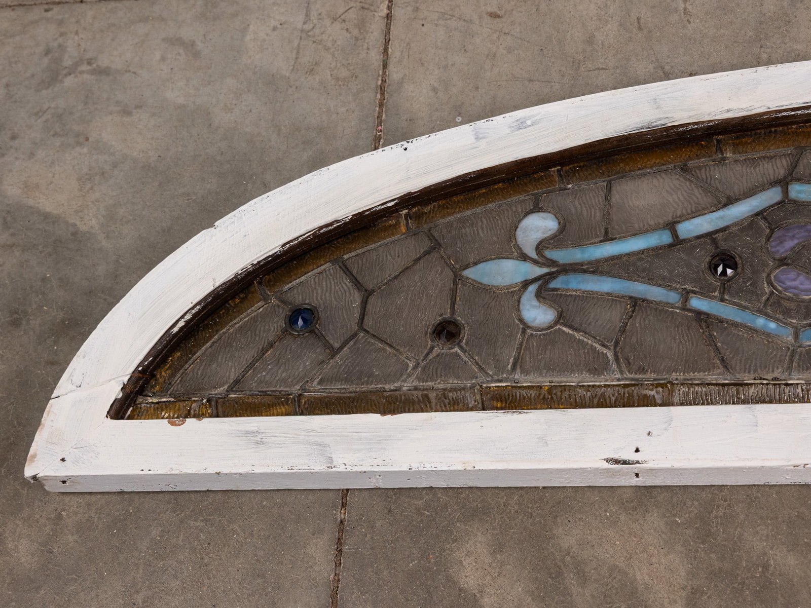 Antique Stained Glass Transom Window - 2