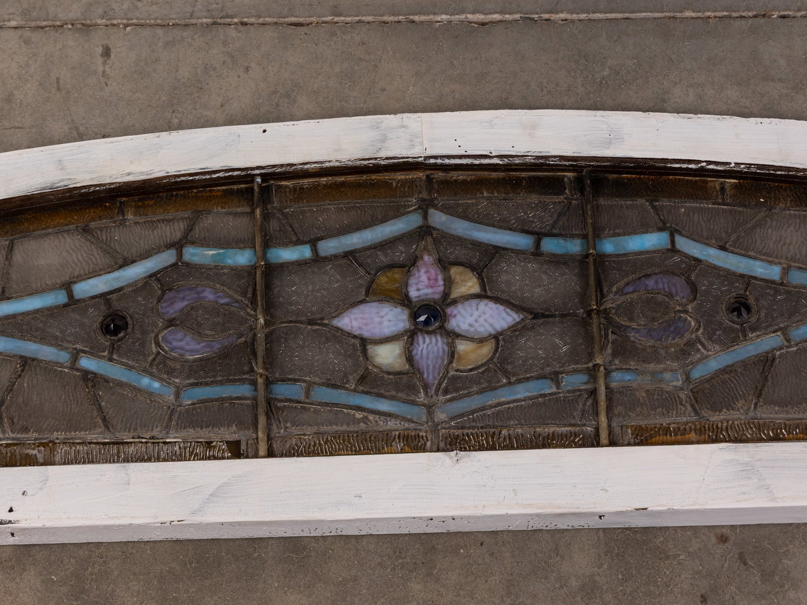 Antique Stained Glass Transom Window - 3