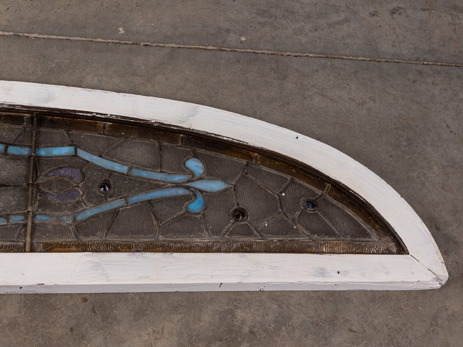 Antique Stained Glass Transom Window - 4