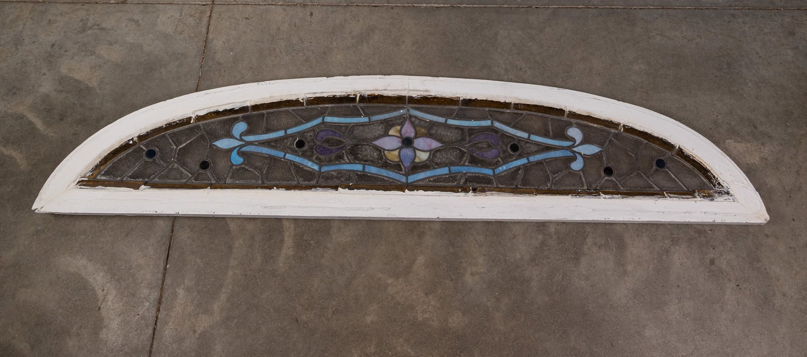 Antique Stained Glass Transom Window - 5